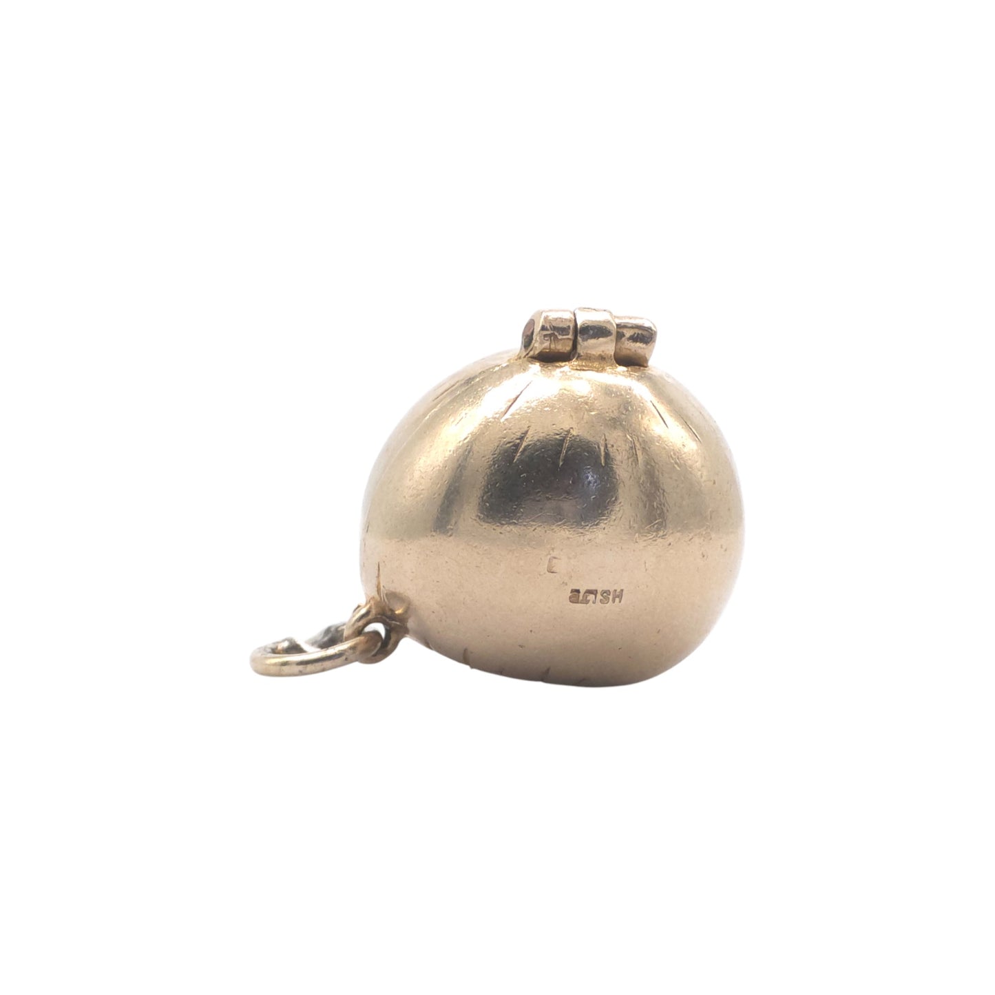 9ct 375 Yellow Gold Adam & Eve Inside Apple Opening Charm c.1960 L 1.3 cm 4.8 g.