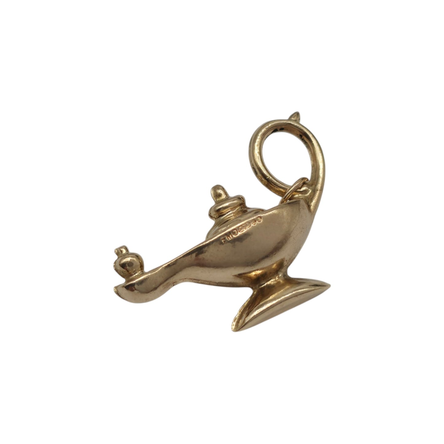 9ct 375 Yellow Gold Aladdin's Genie Lamp 1972 L 2.6 cm 1.9 g.