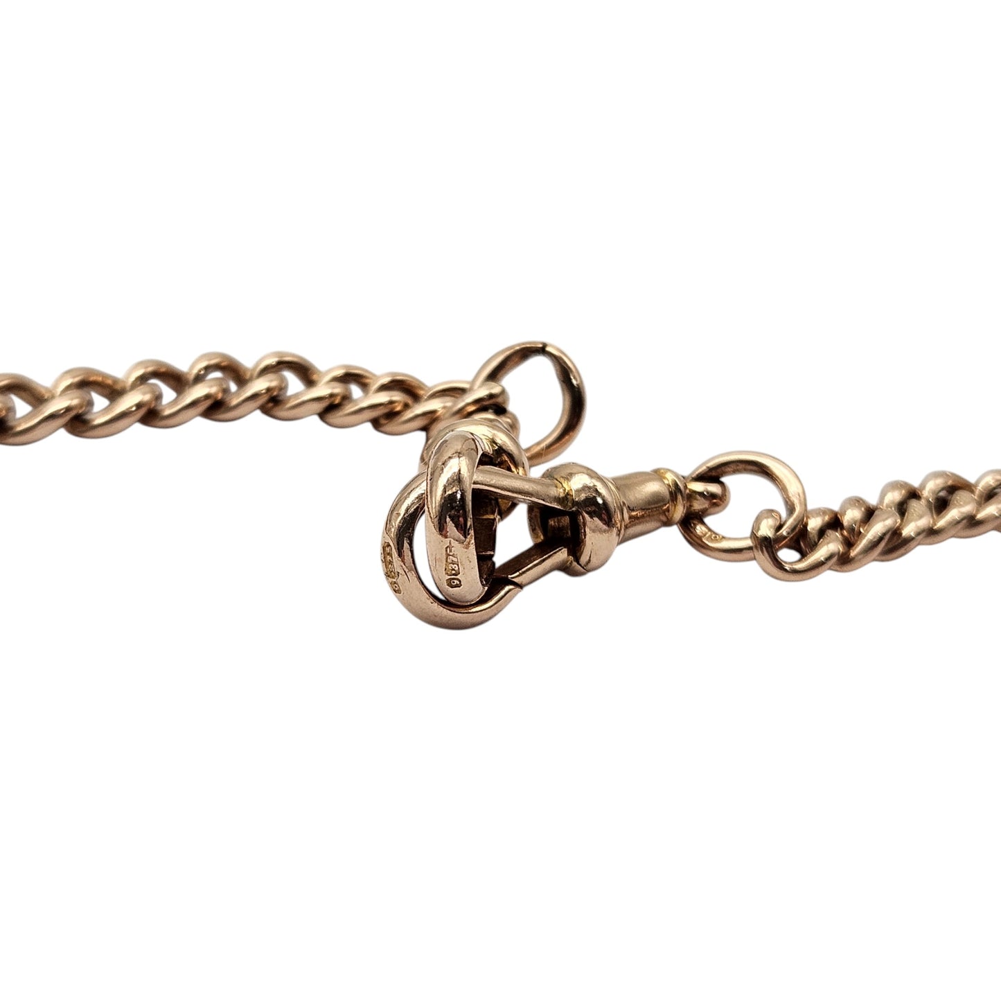 Antique 9ct 375 Rose Gold Albert Chain c.1920 L 44.3 cm 36.5 g.