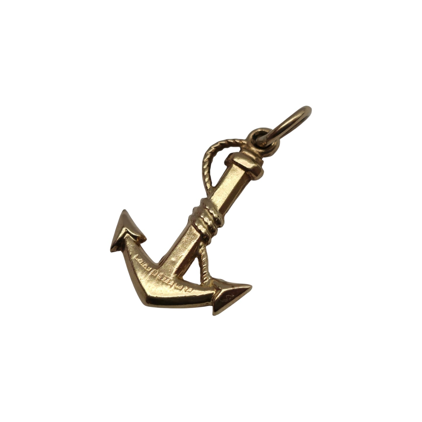 9ct 375 Yellow Gold Anchor Charm c.1968 L 1.6 cm 0.5 g.