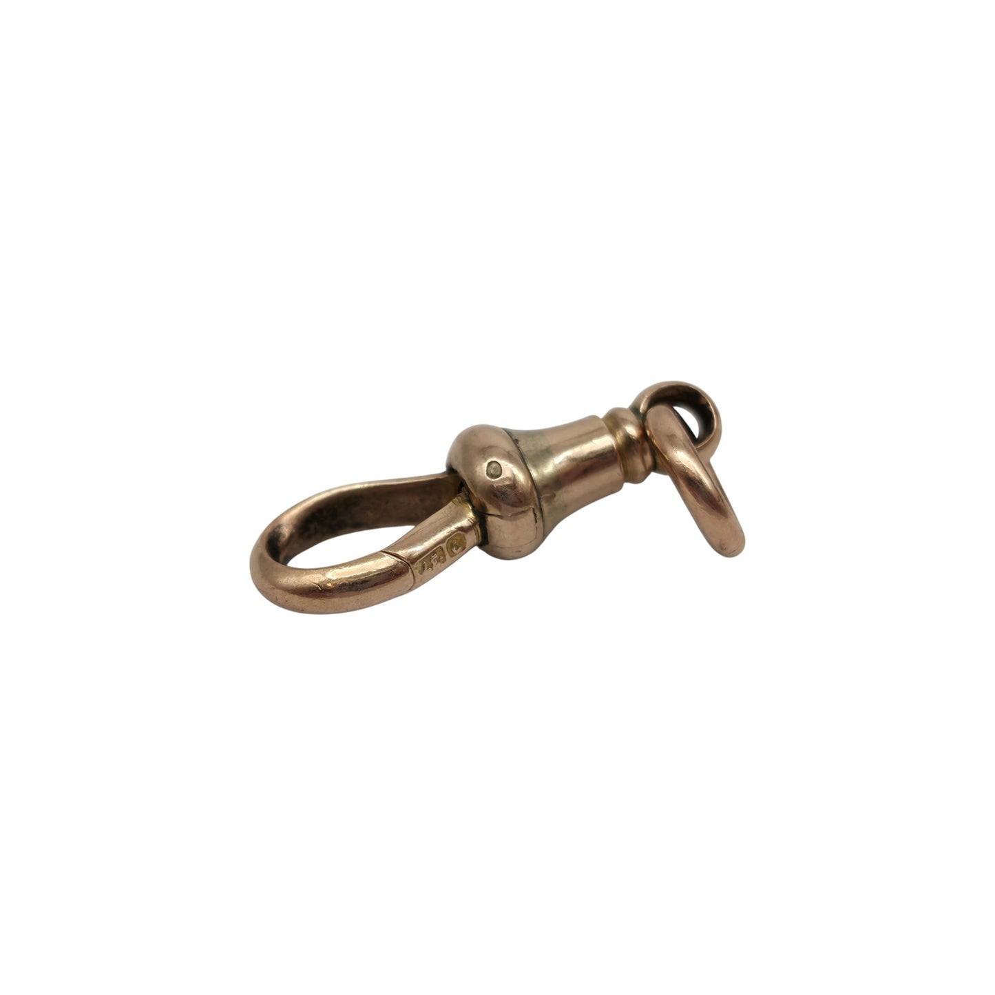 Antique 9ct 375 Rose Gold Swivel Dog Clip c.1900 L 2.2 cm 2.7 g.
