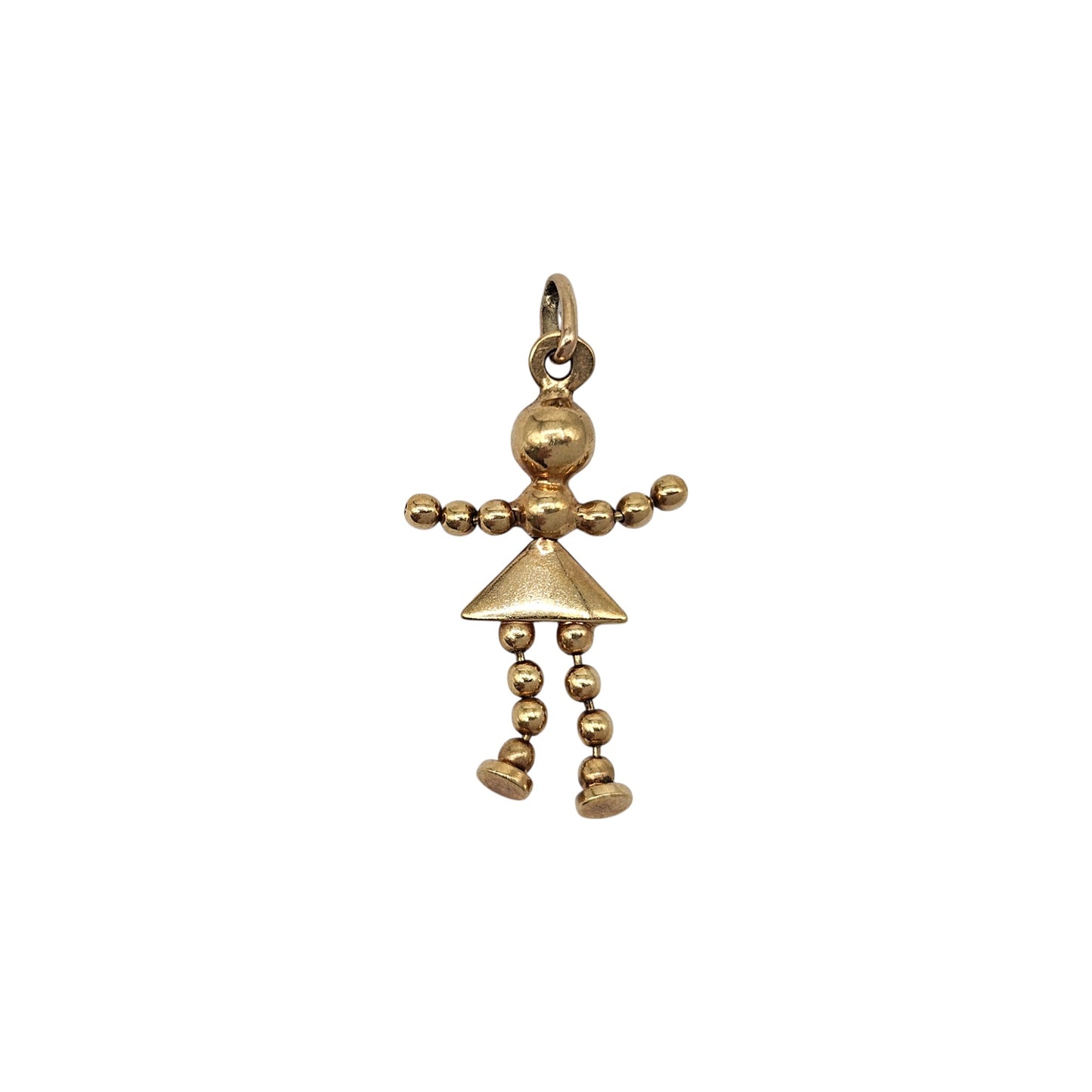 Unoaerre 9ct 375 Yellow Gold Articulated Doll Charm L 2.5 cm 1.9 g.