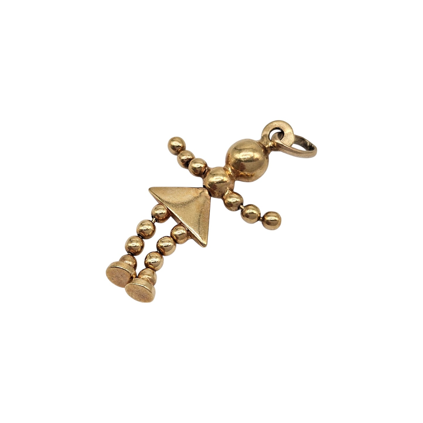 Unoaerre 9ct 375 Yellow Gold Articulated Doll Charm L 2.5 cm 1.9 g.