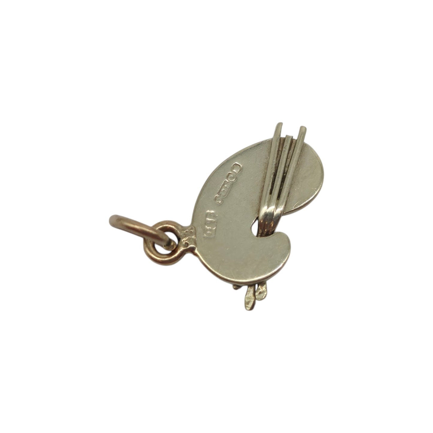 9ct 375 White Gold Artist's Palette Charm 1949 L 1.4 cm 0.7 g.