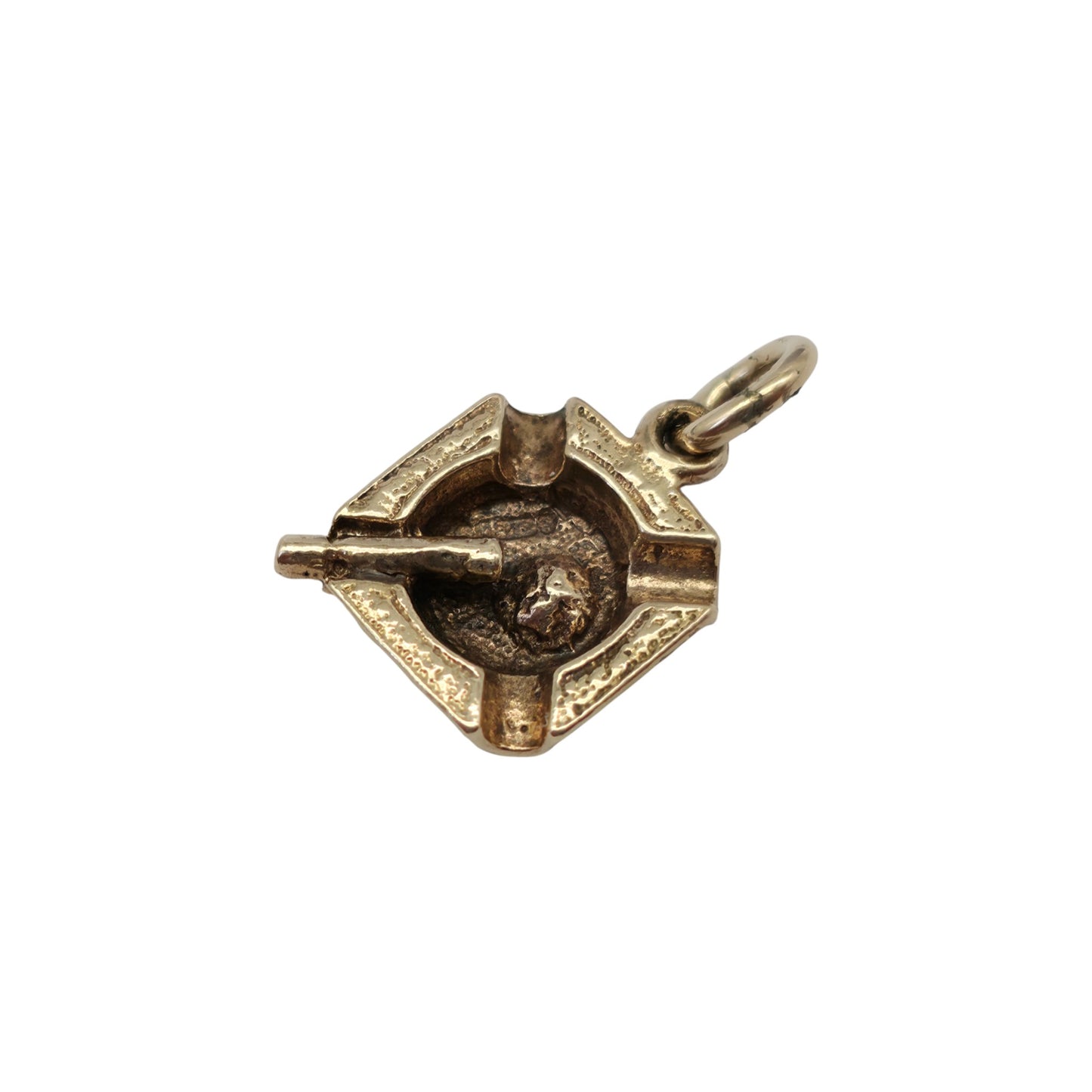 9ct 375 Yellow Gold Ashtray Charm 1964 L 1.0 cm 1.6 g.