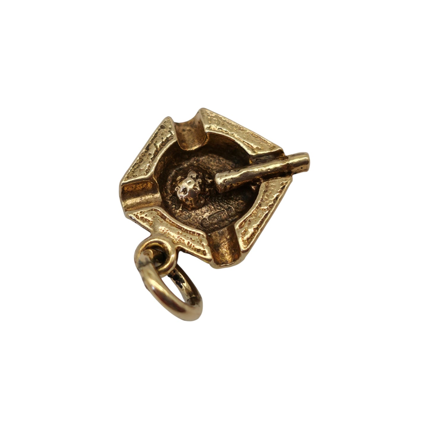 9ct 375 Yellow Gold Ashtray Charm 1964 L 1.0 cm 1.6 g.
