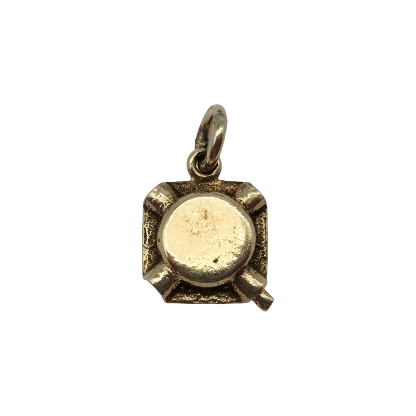 9ct 375 Yellow Gold Ashtray Charm 1964 L 1.0 cm 1.6 g.
