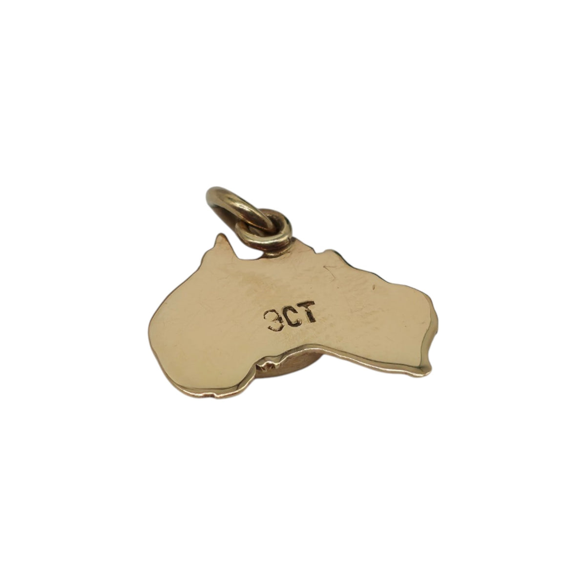 9ct Yellow Gold Australia Map Charm With Opal Triplet L 1.5 cm 0.9 g.