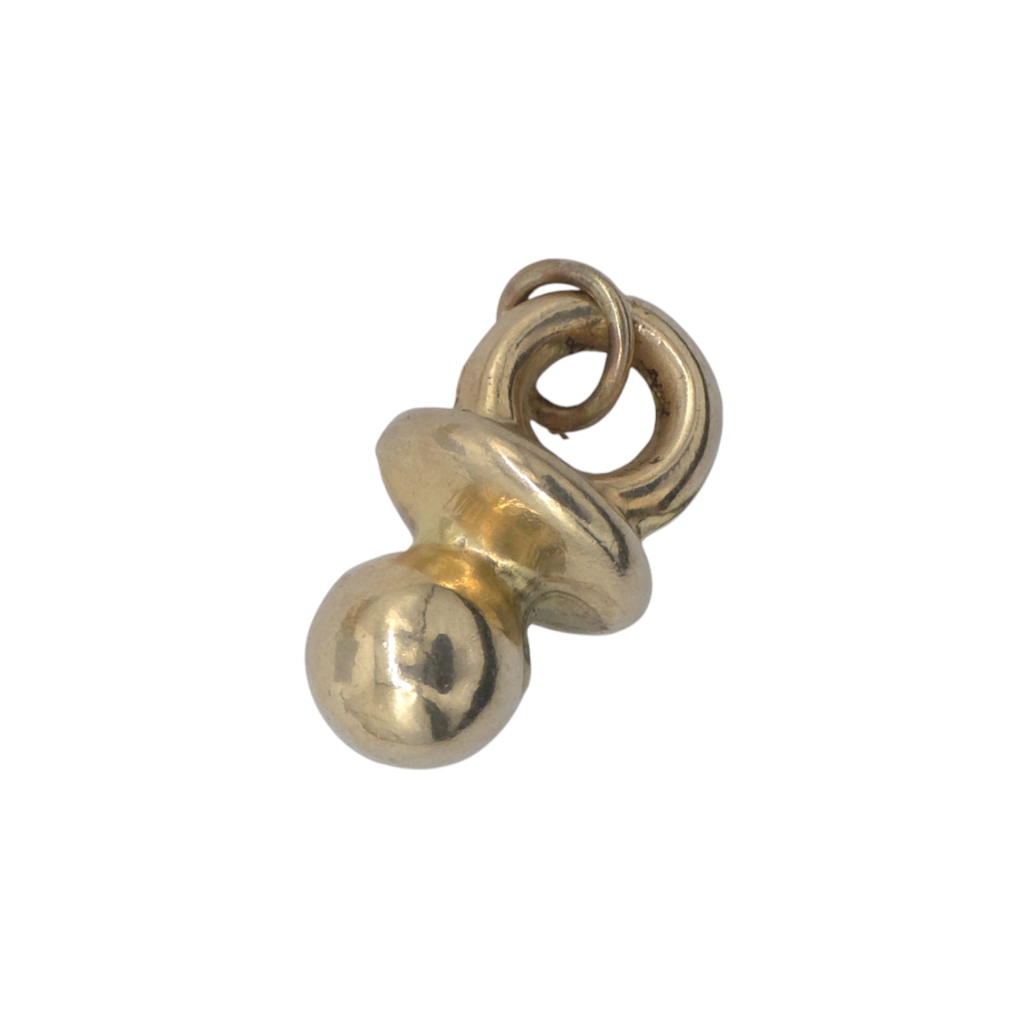 9ct 375 Yellow Gold Baby Dummy Charm L 1.6 cm 0.8 g.