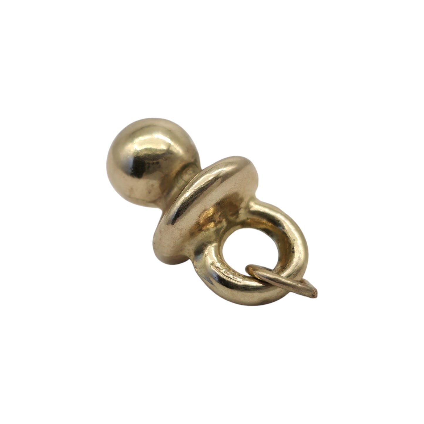 9ct 375 Yellow Gold Baby Dummy Charm L 1.6 cm 0.8 g.
