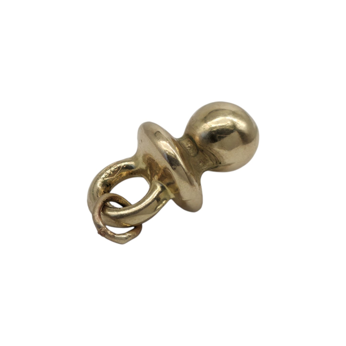 9ct 375 Yellow Gold Baby Dummy Charm L 1.6 cm 0.8 g.