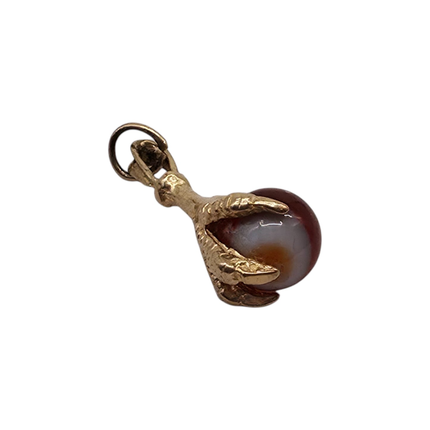 9ct 375 Yellow Gold Ball In Claw Charm 1995 L 2.1 cm 2.1 g.