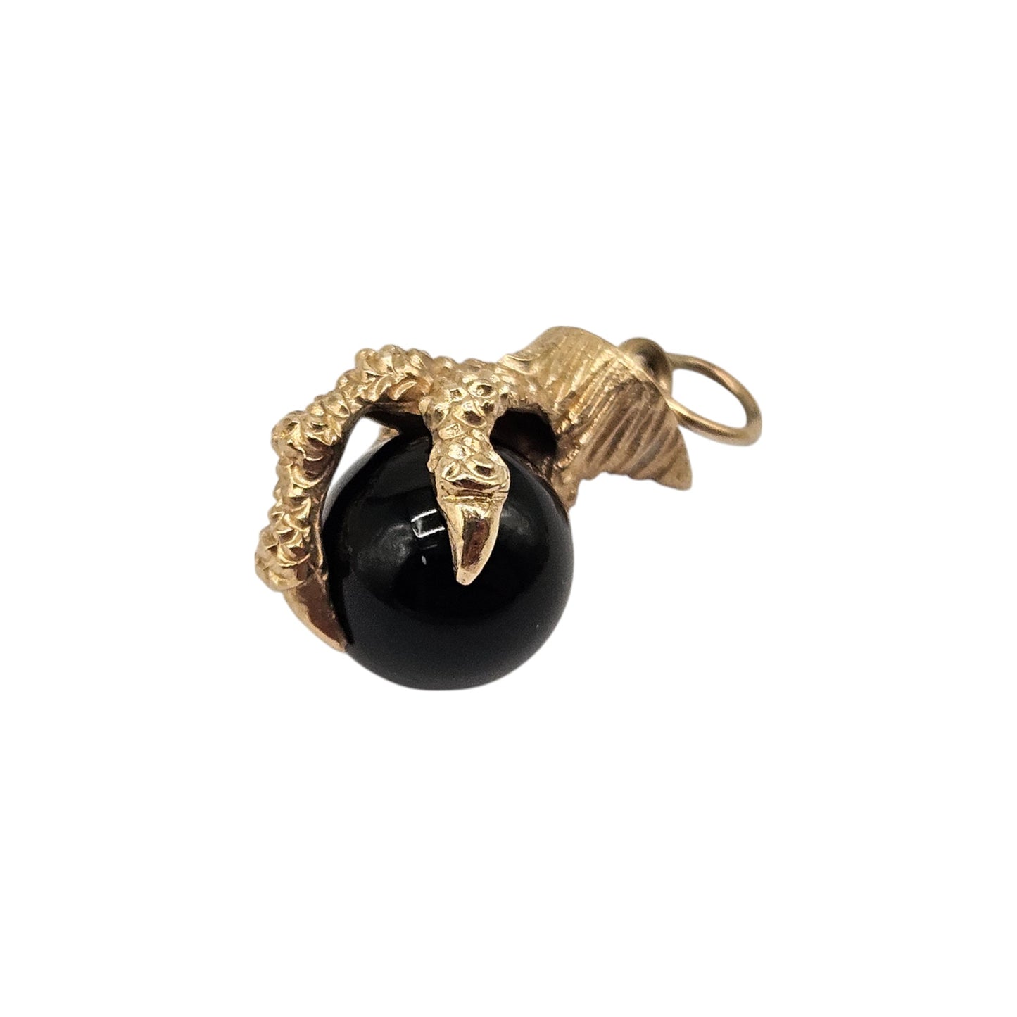 9ct 375 Yellow Gold Ball In Claw Charm 1969 L 1.9 cm 4.2 g.