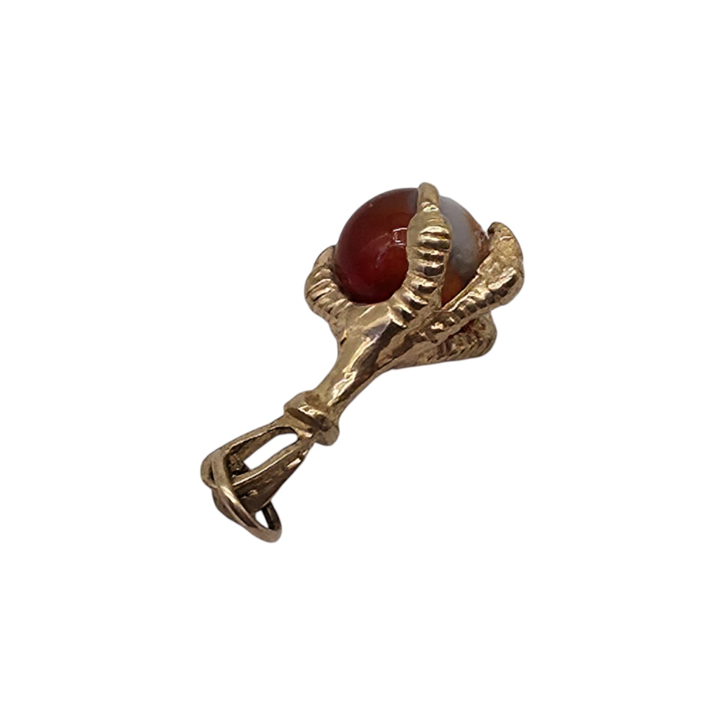 9ct 375 Yellow Gold Ball In Claw Charm 1995 L 2.1 cm 2.1 g.