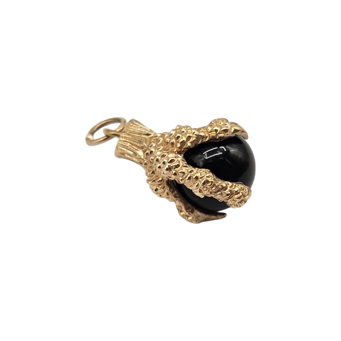 9ct 375 Yellow Gold Ball In Claw Charm 1969 L 1.9 cm 4.2 g.