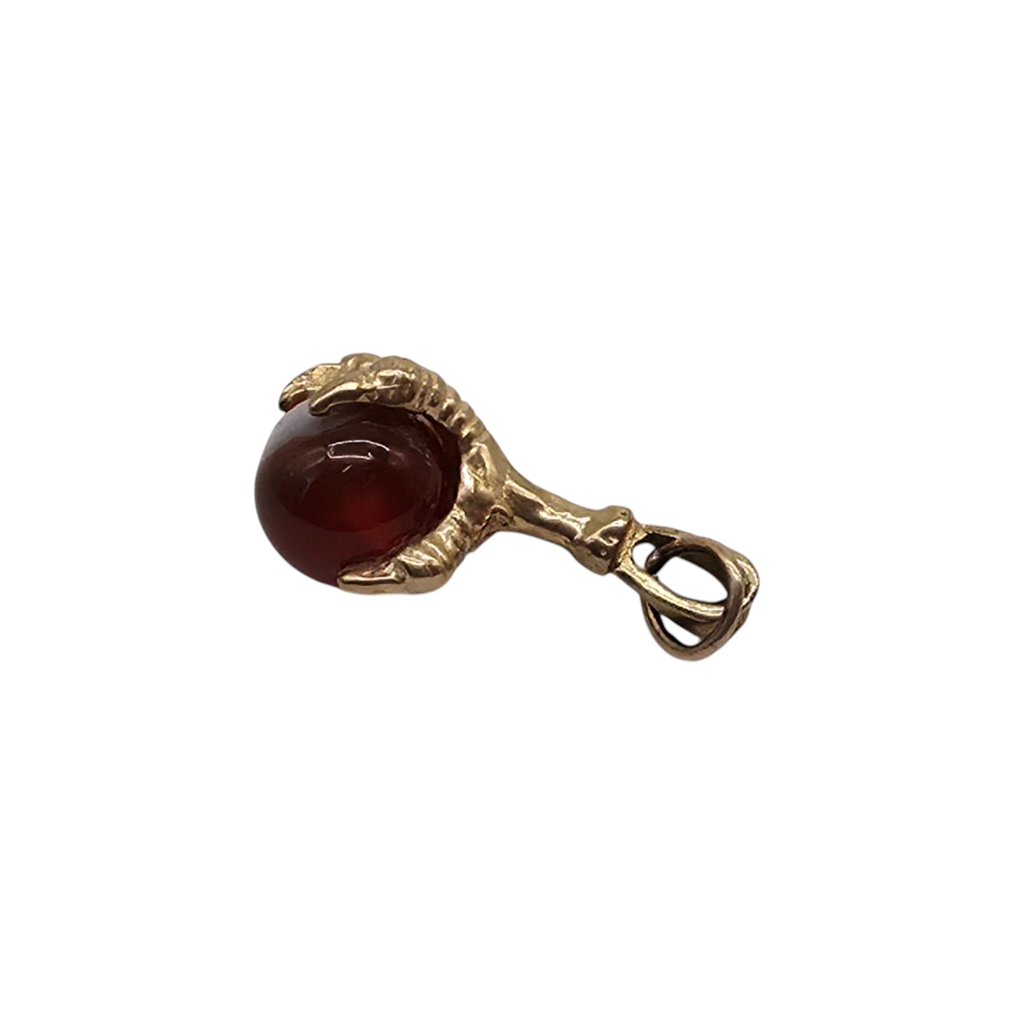 9ct 375 Yellow Gold Ball In Claw Charm 1995 L 2.1 cm 2.1 g.