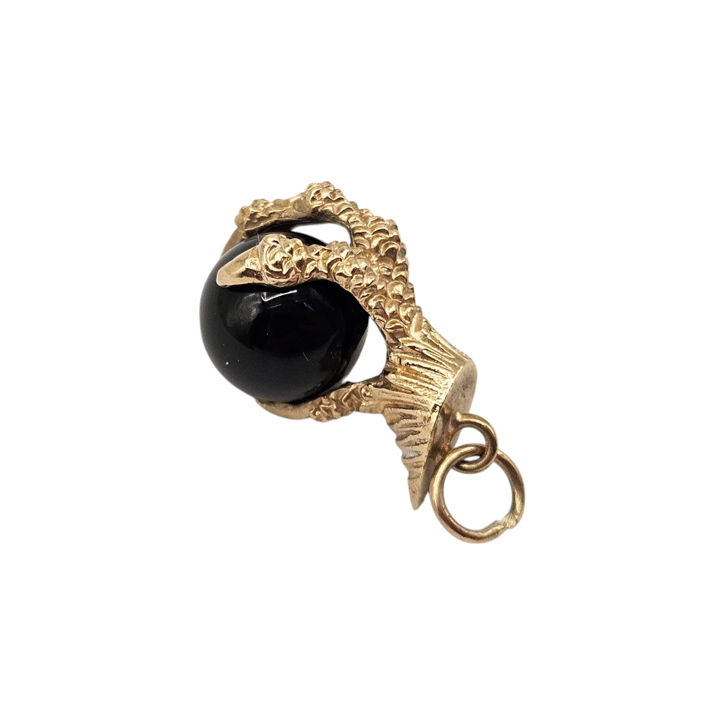 9ct 375 Yellow Gold Ball In Claw Charm 1969 L 1.9 cm 4.2 g.