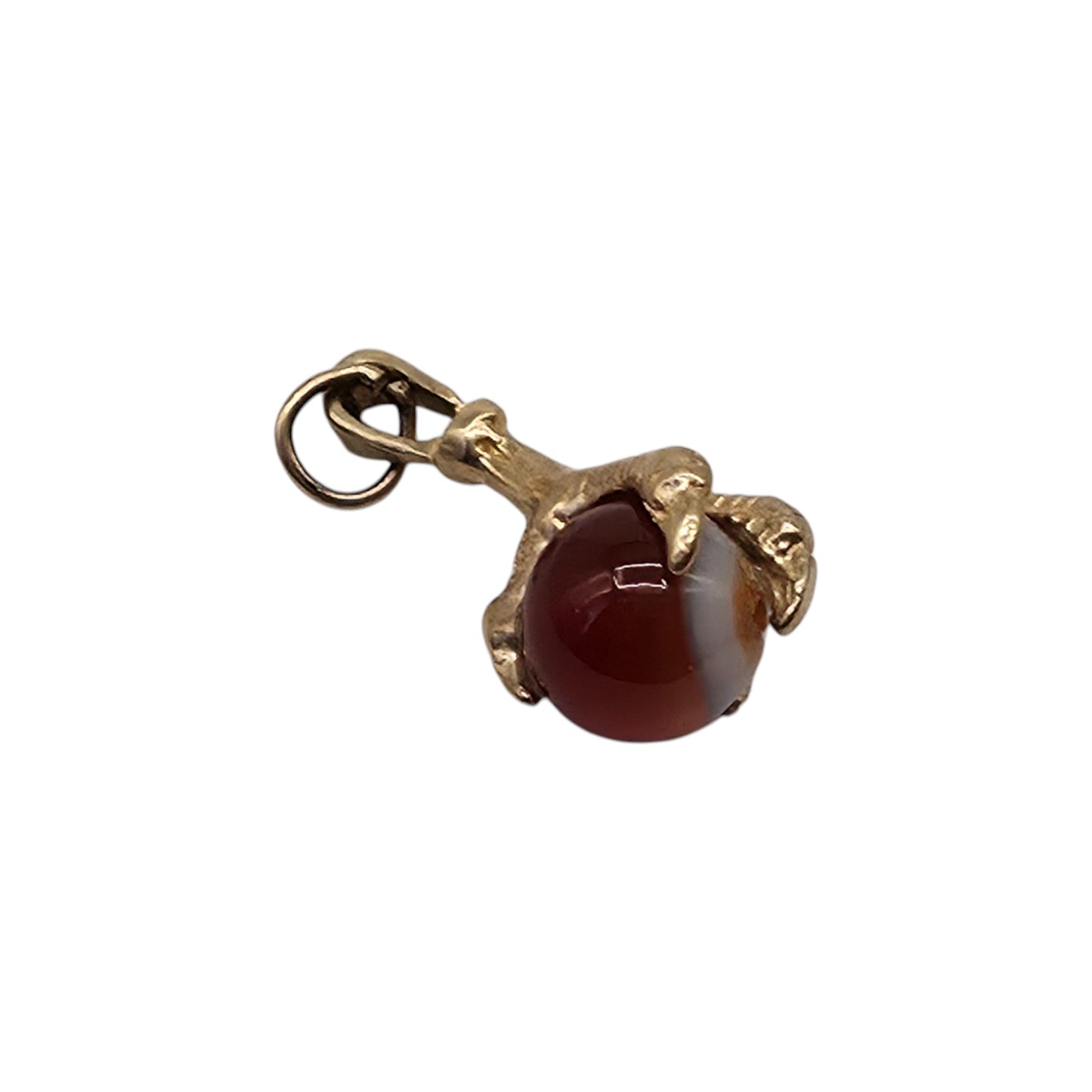 9ct 375 Yellow Gold Ball In Claw Charm 1995 L 2.1 cm 2.1 g.