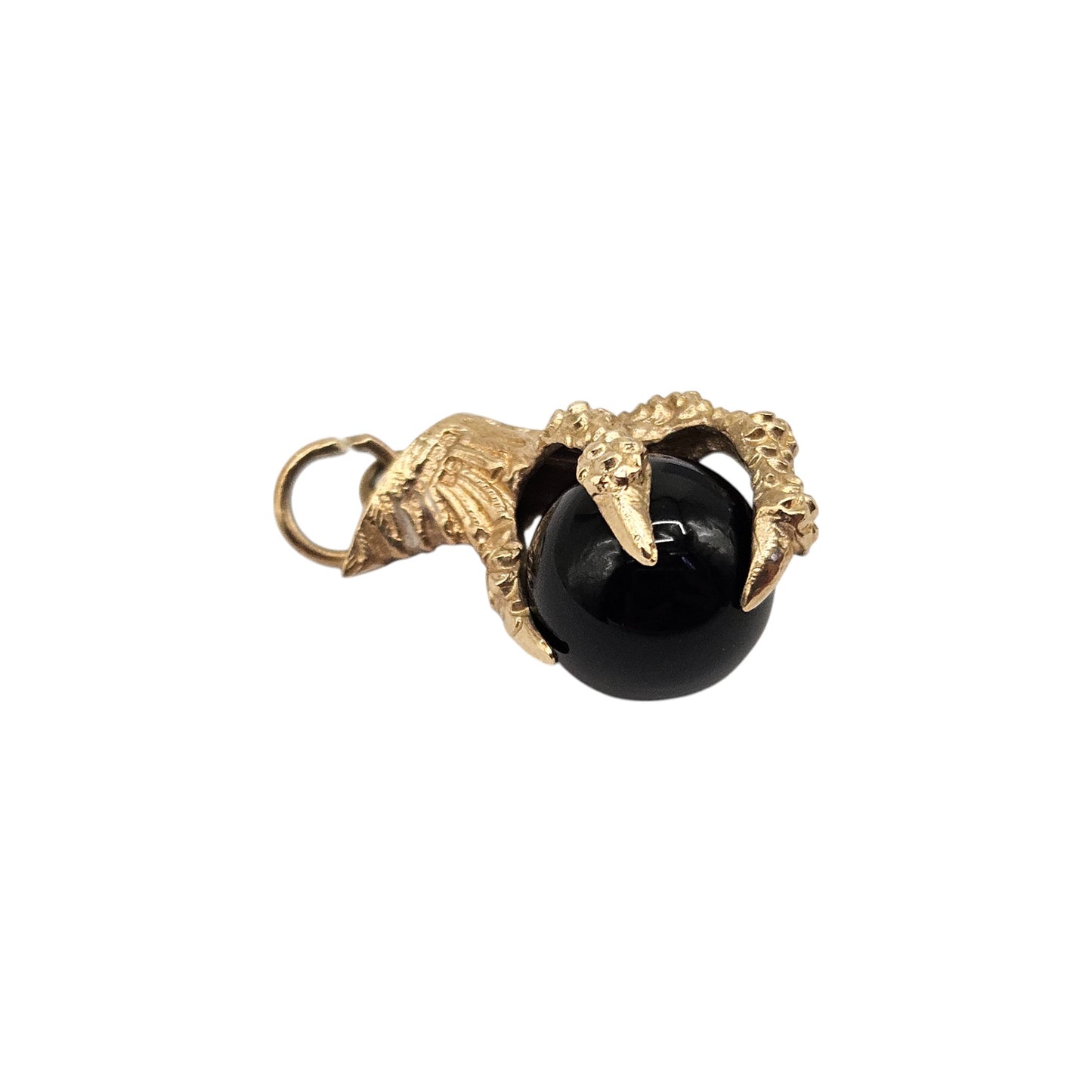 9ct 375 Yellow Gold Ball In Claw Charm 1969 L 1.9 cm 4.2 g.