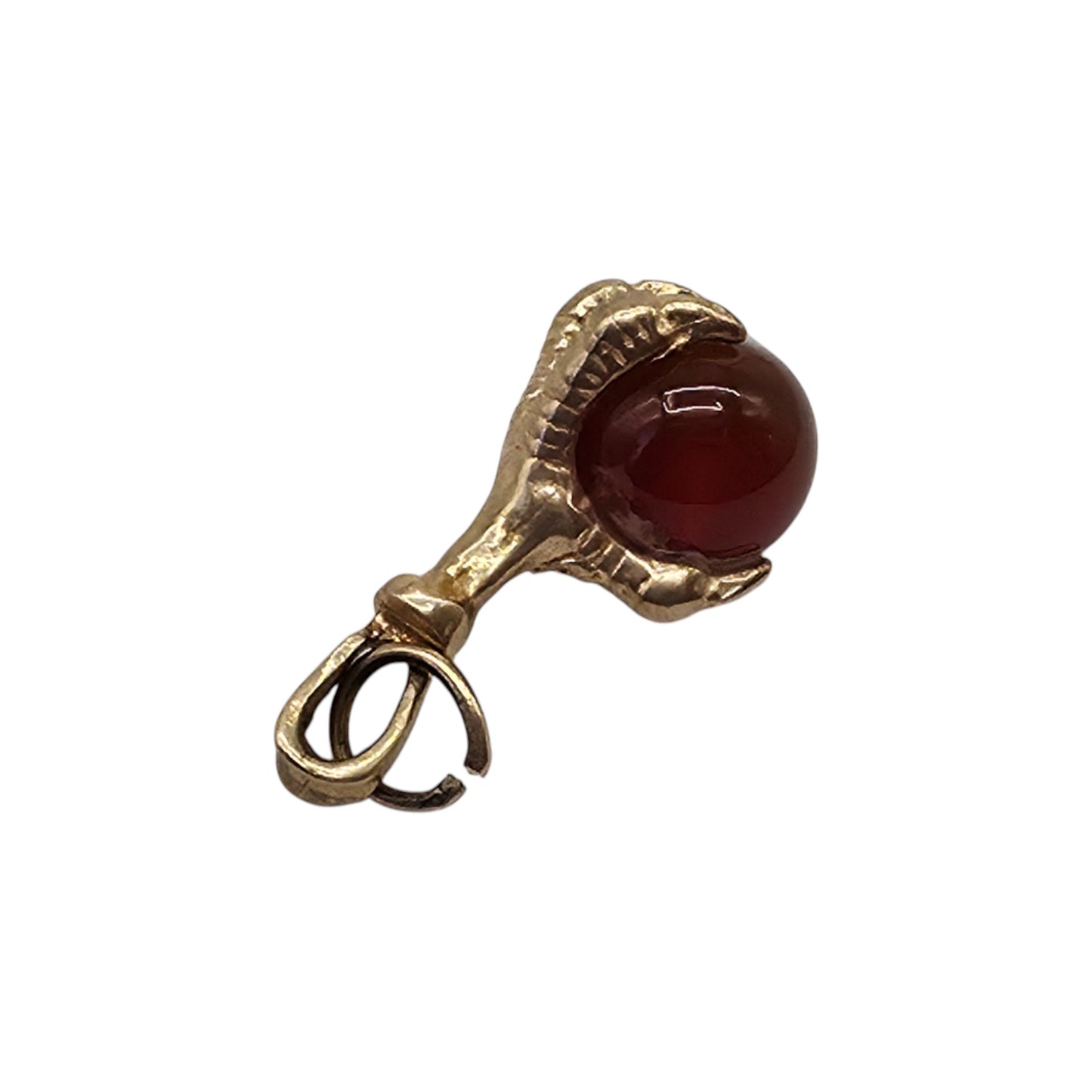 9ct 375 Yellow Gold Ball In Claw Charm 1995 L 2.1 cm 2.1 g.