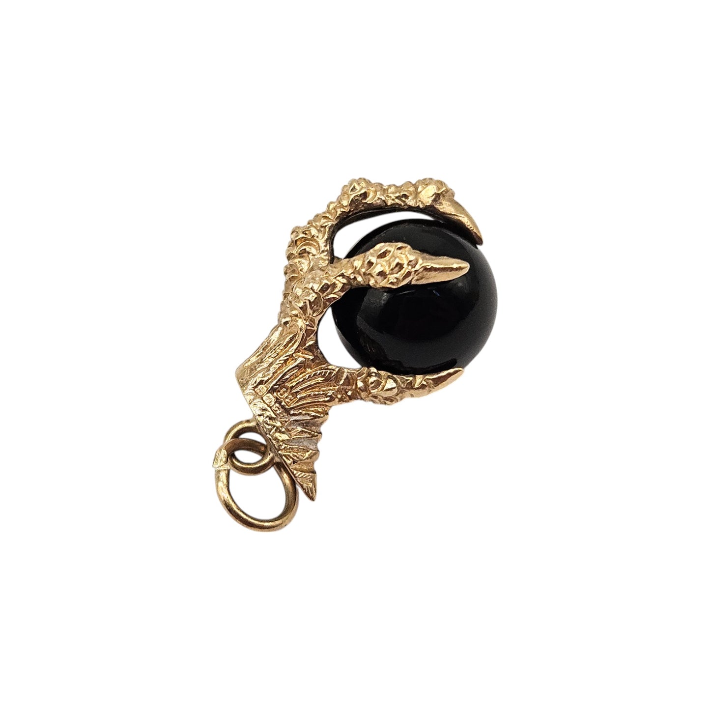 9ct 375 Yellow Gold Ball In Claw Charm 1969 L 1.9 cm 4.2 g.