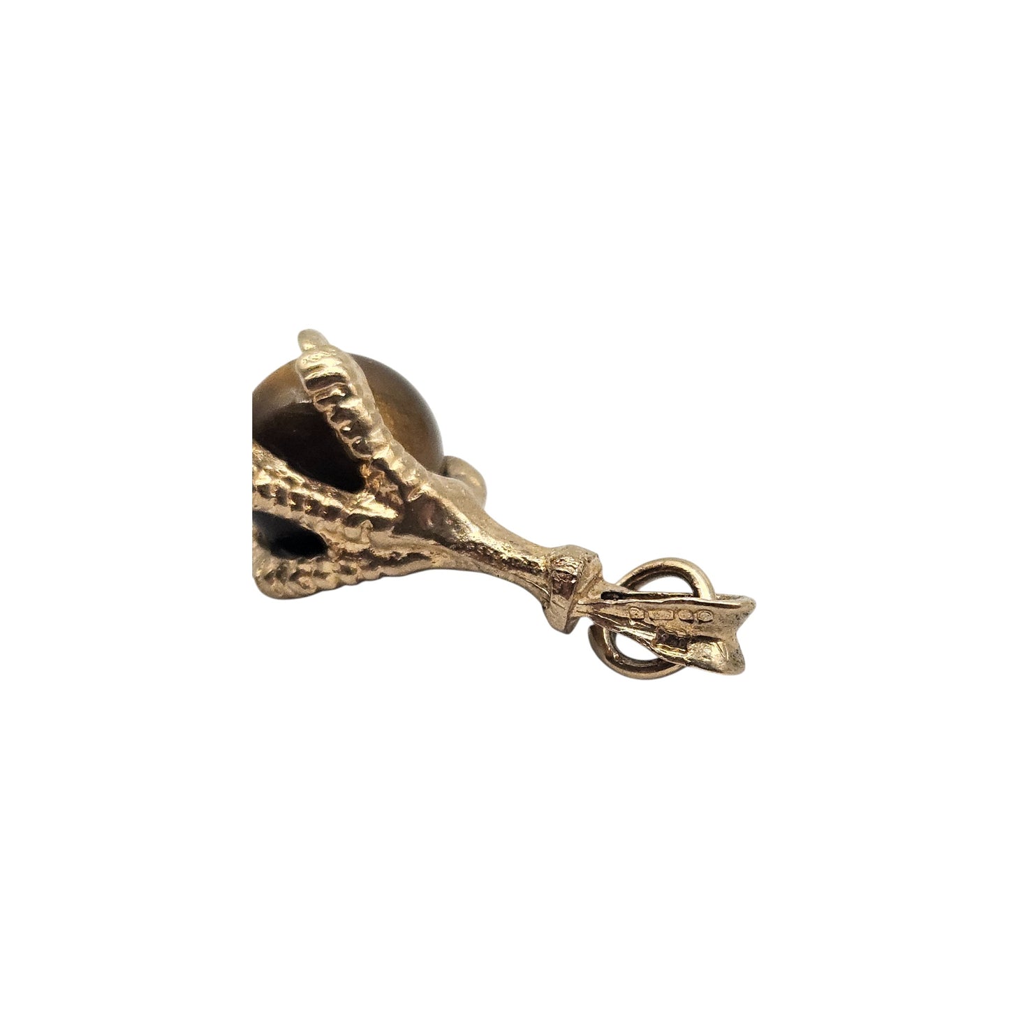 9ct 375 Yellow Gold Ball In Claw Charm 1995 L 2.1 cm 2.0 g.