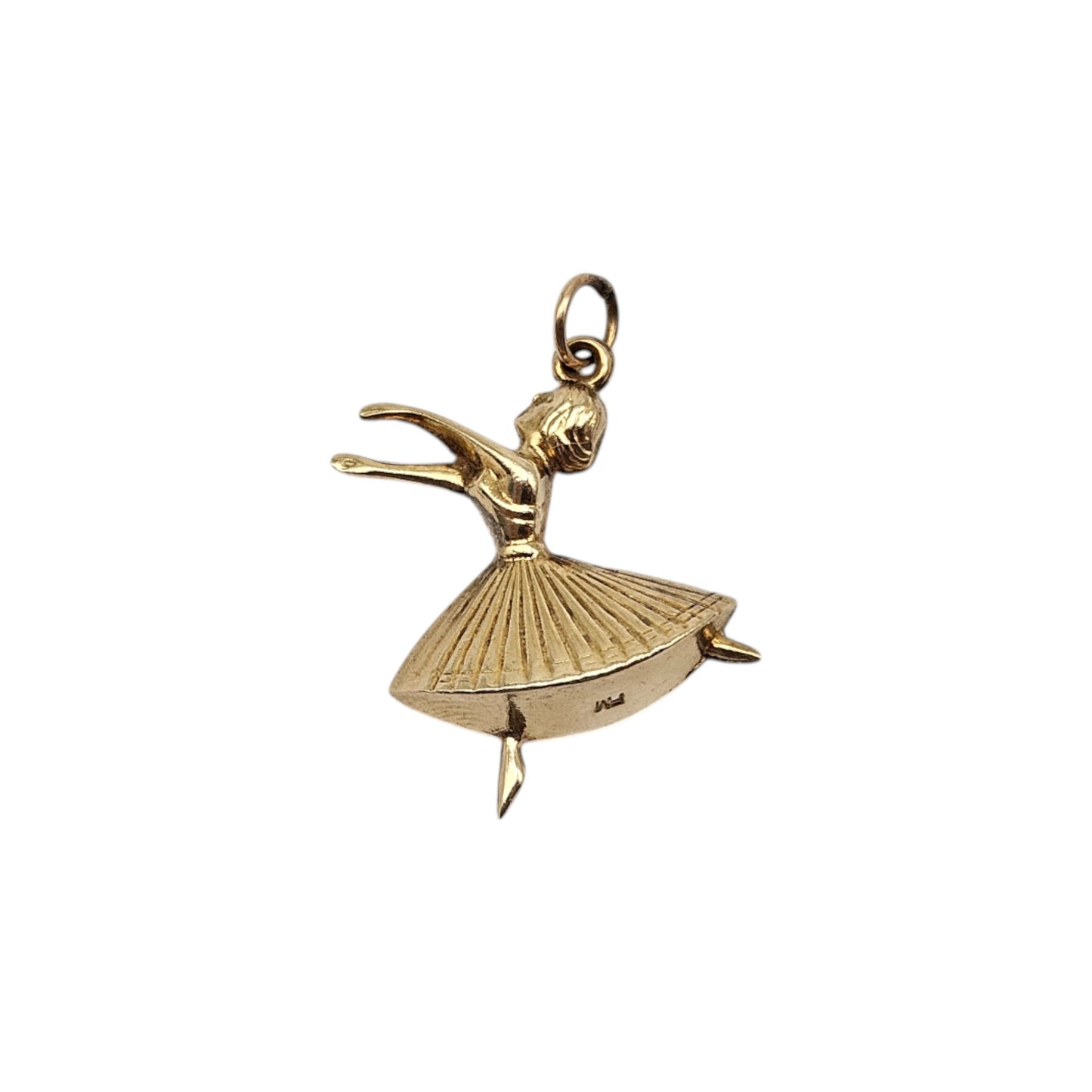9ct 375 Yellow Gold Ballerina Charm c.1970's L 1.9 cm 1.4 g.