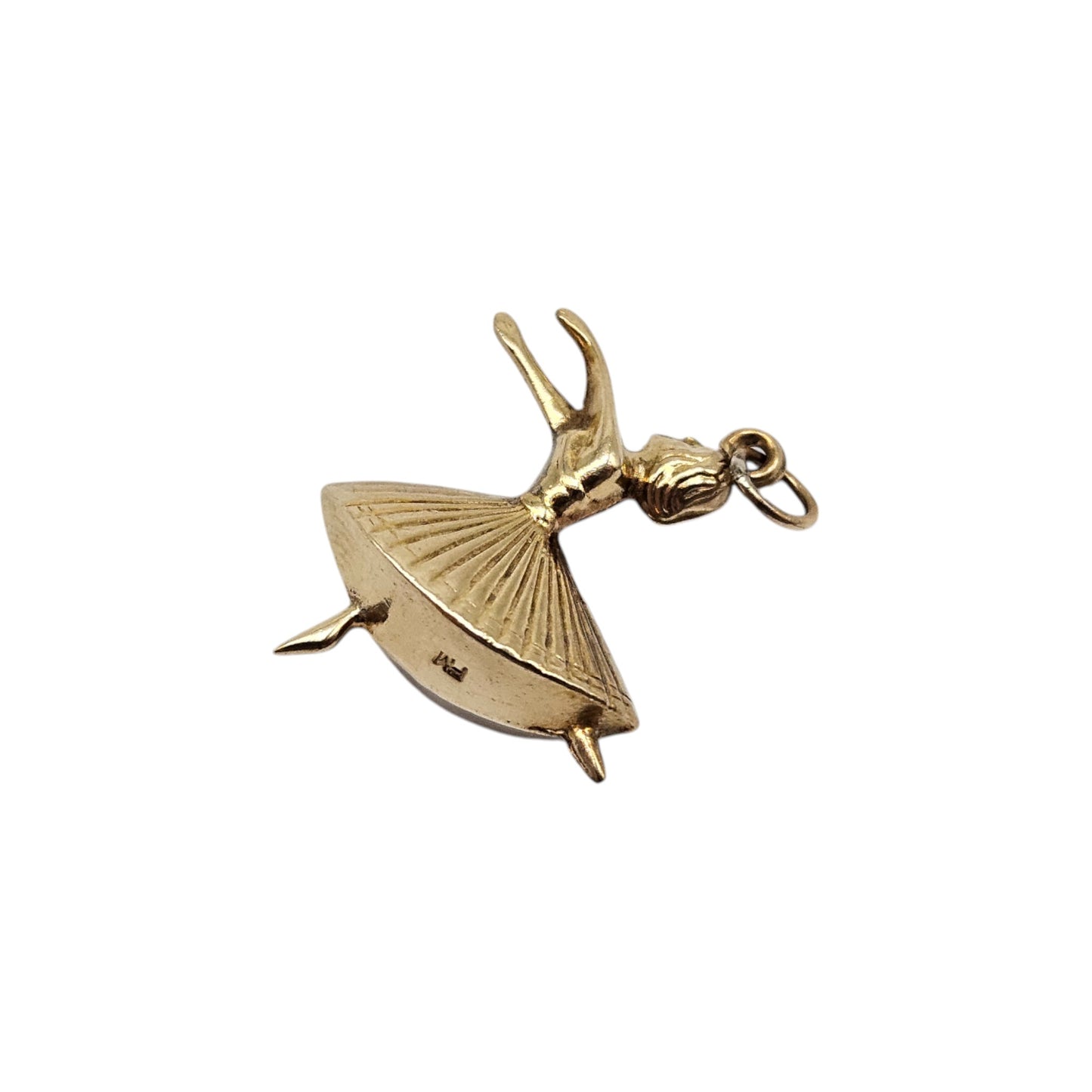 9ct 375 Yellow Gold Ballerina Charm c.1970's L 1.9 cm 1.4 g.