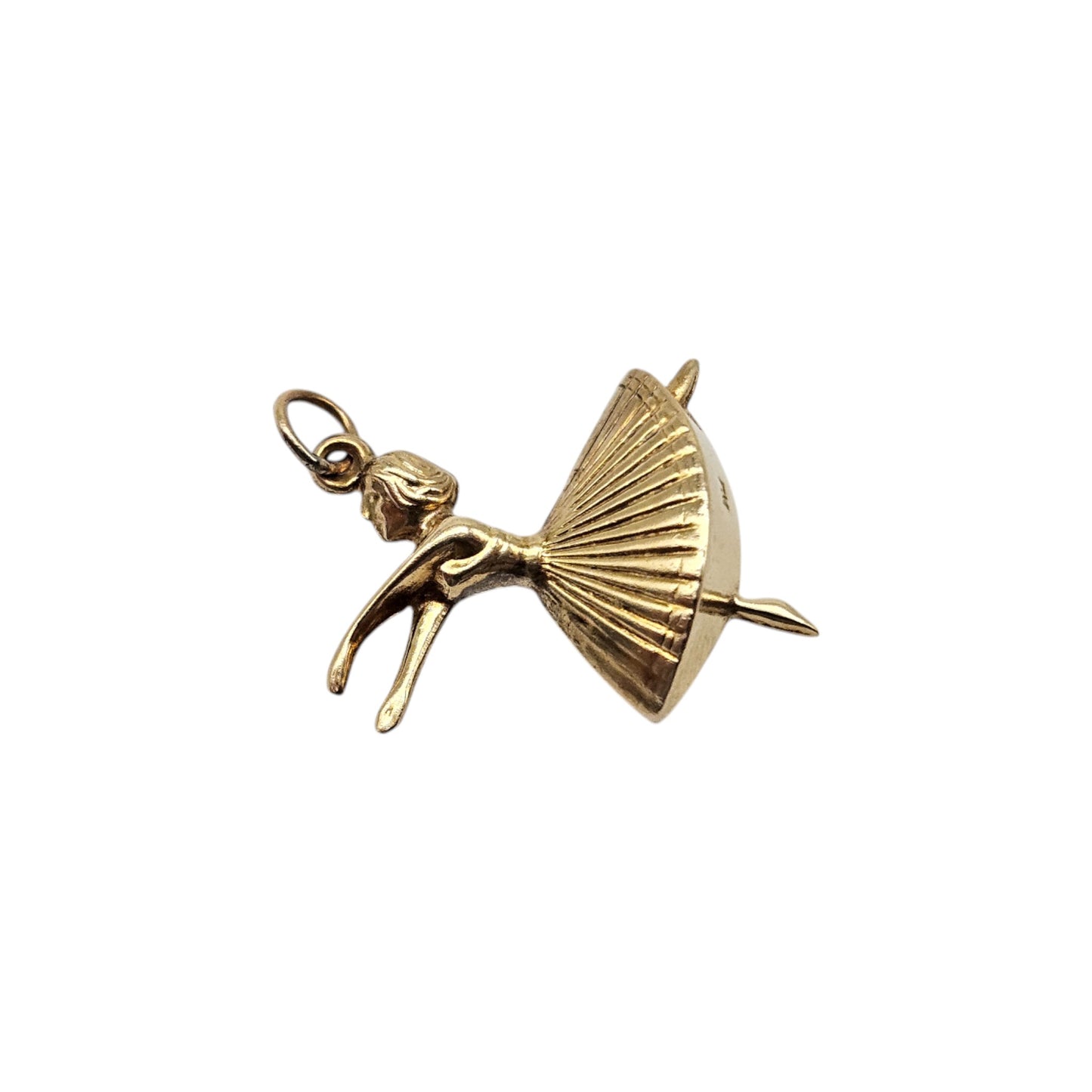 9ct 375 Yellow Gold Ballerina Charm c.1970's L 1.9 cm 1.4 g.