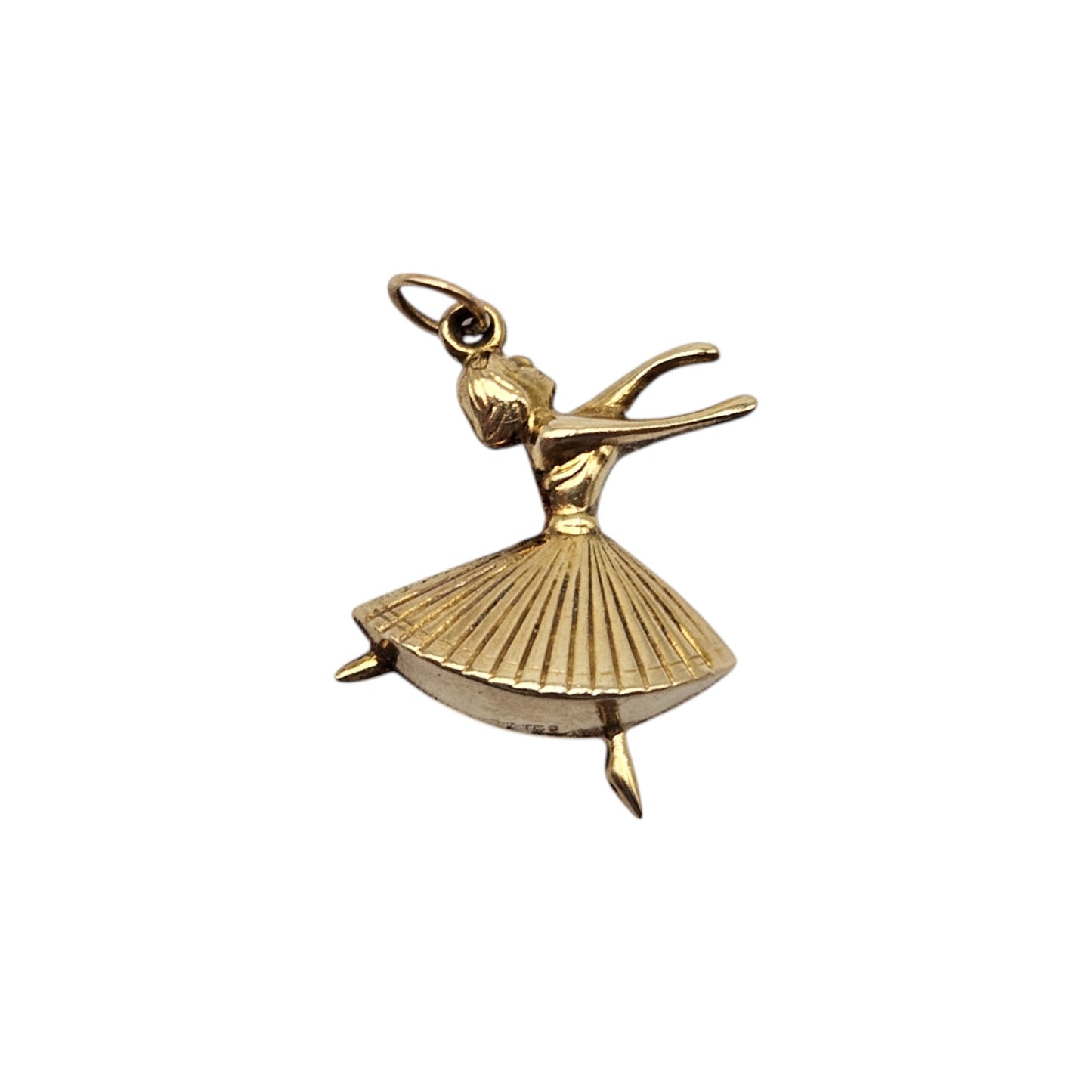 9ct 375 Yellow Gold Ballerina Charm c.1970's L 1.9 cm 1.4 g.