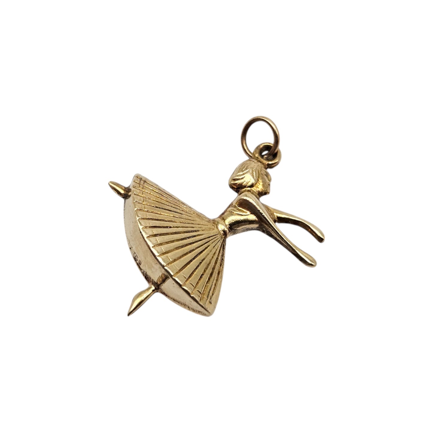 9ct 375 Yellow Gold Ballerina Charm c.1970's L 1.9 cm 1.4 g.