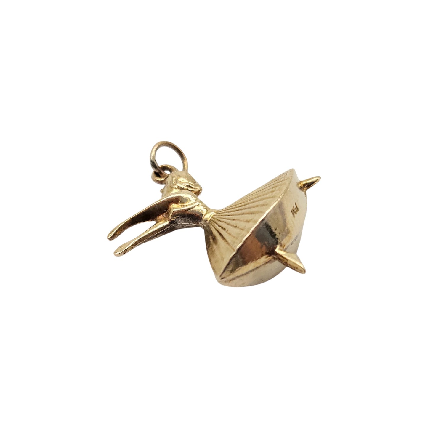 9ct 375 Yellow Gold Ballerina Charm c.1970's L 1.9 cm 1.4 g.