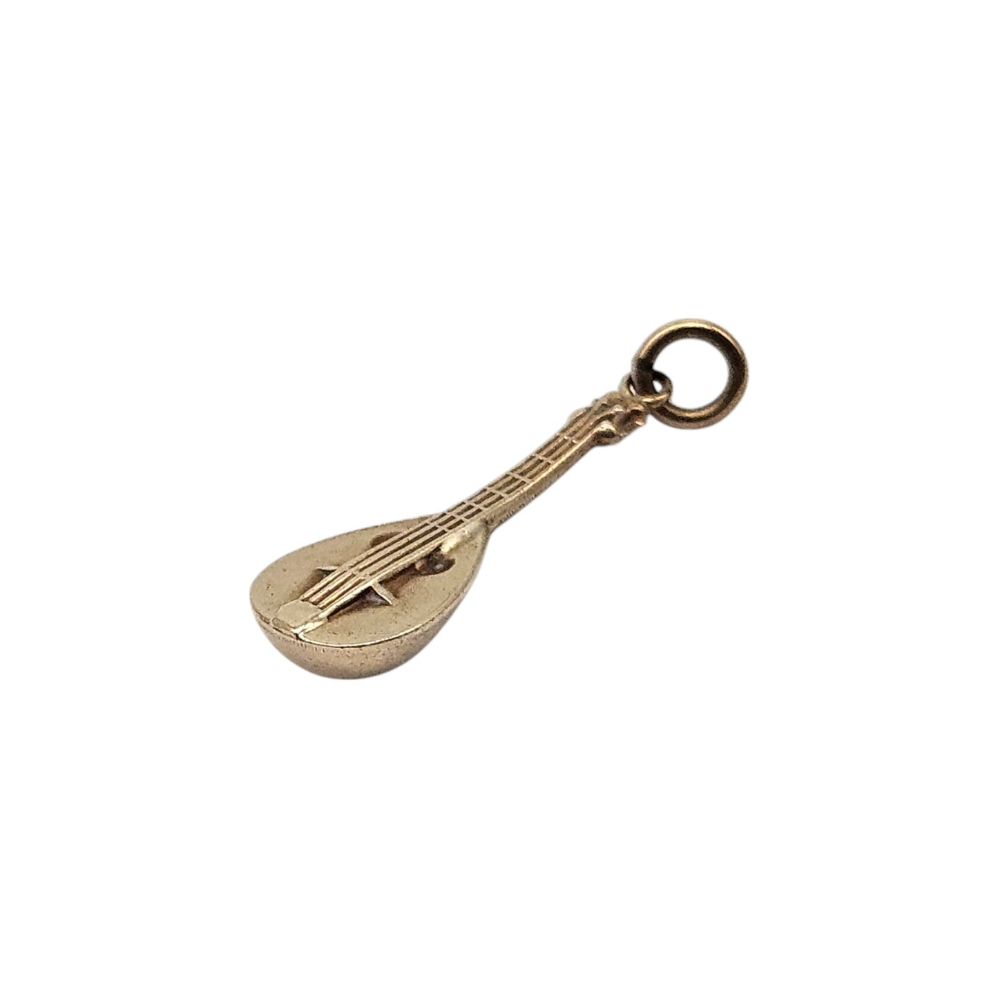 Chester 9ct 375 Yellow Gold Mandolin Charm 1959 L 1.9 cm 0.5 g.