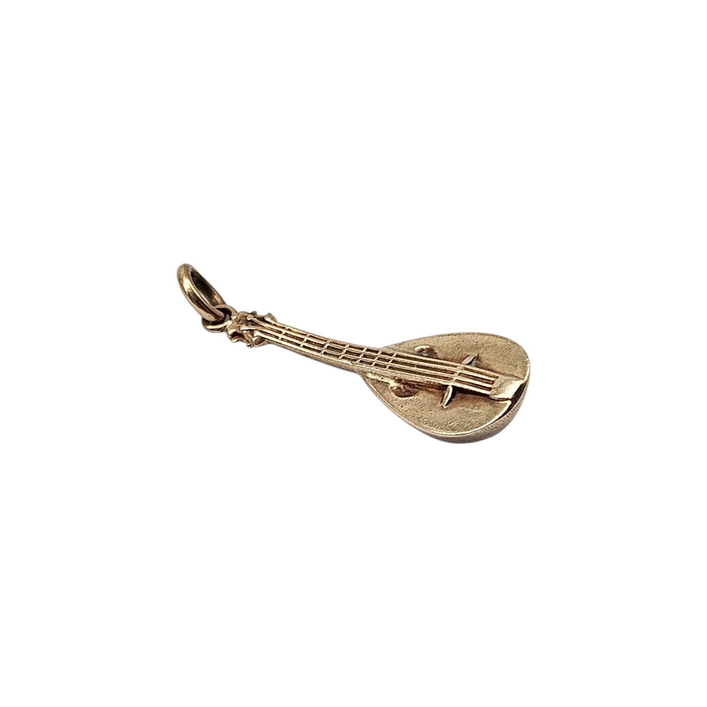 Chester 9ct 375 Yellow Gold Mandolin Charm 1959 L 1.9 cm 0.5 g.