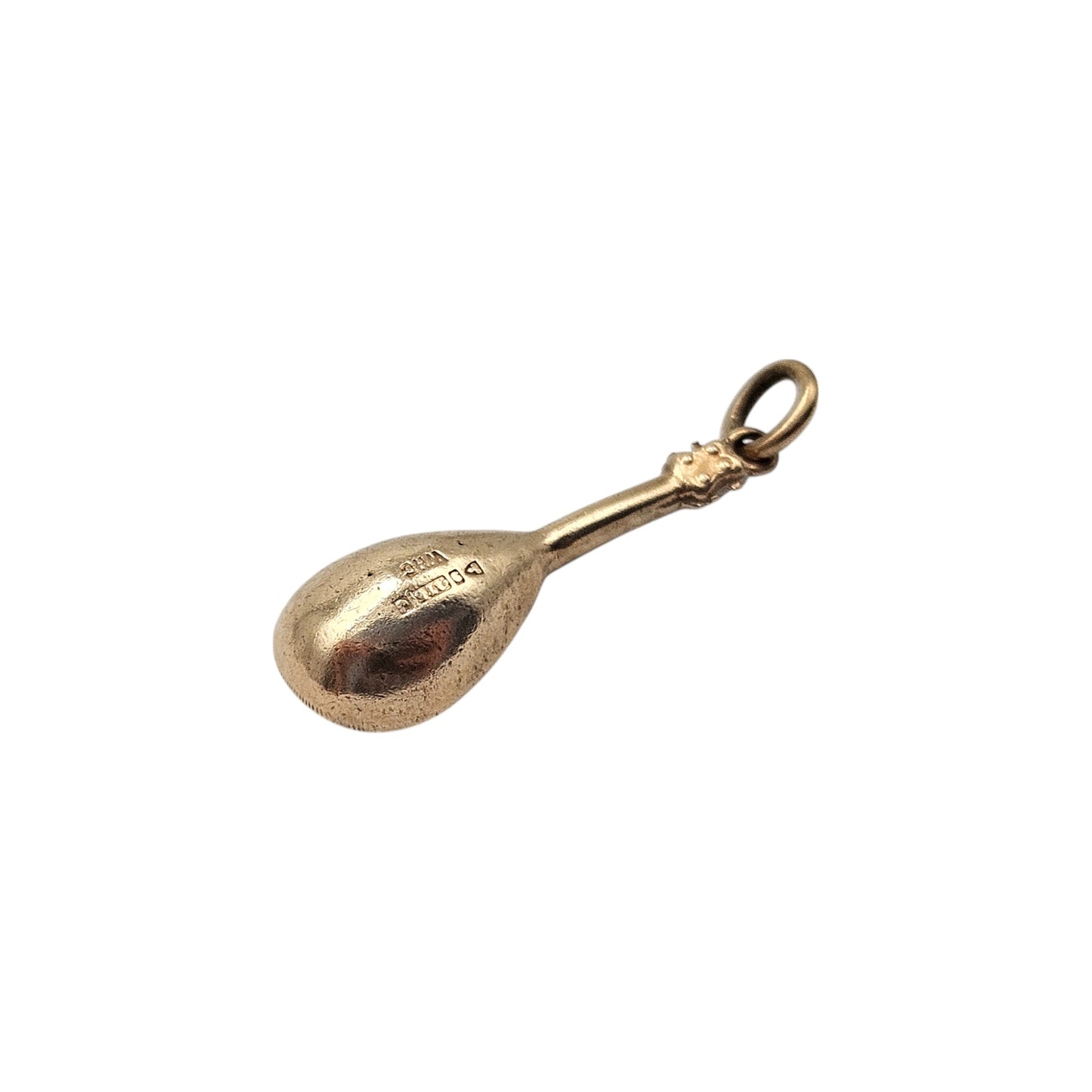 Chester 9ct 375 Yellow Gold Mandolin Charm 1959 L 1.9 cm 0.5 g.