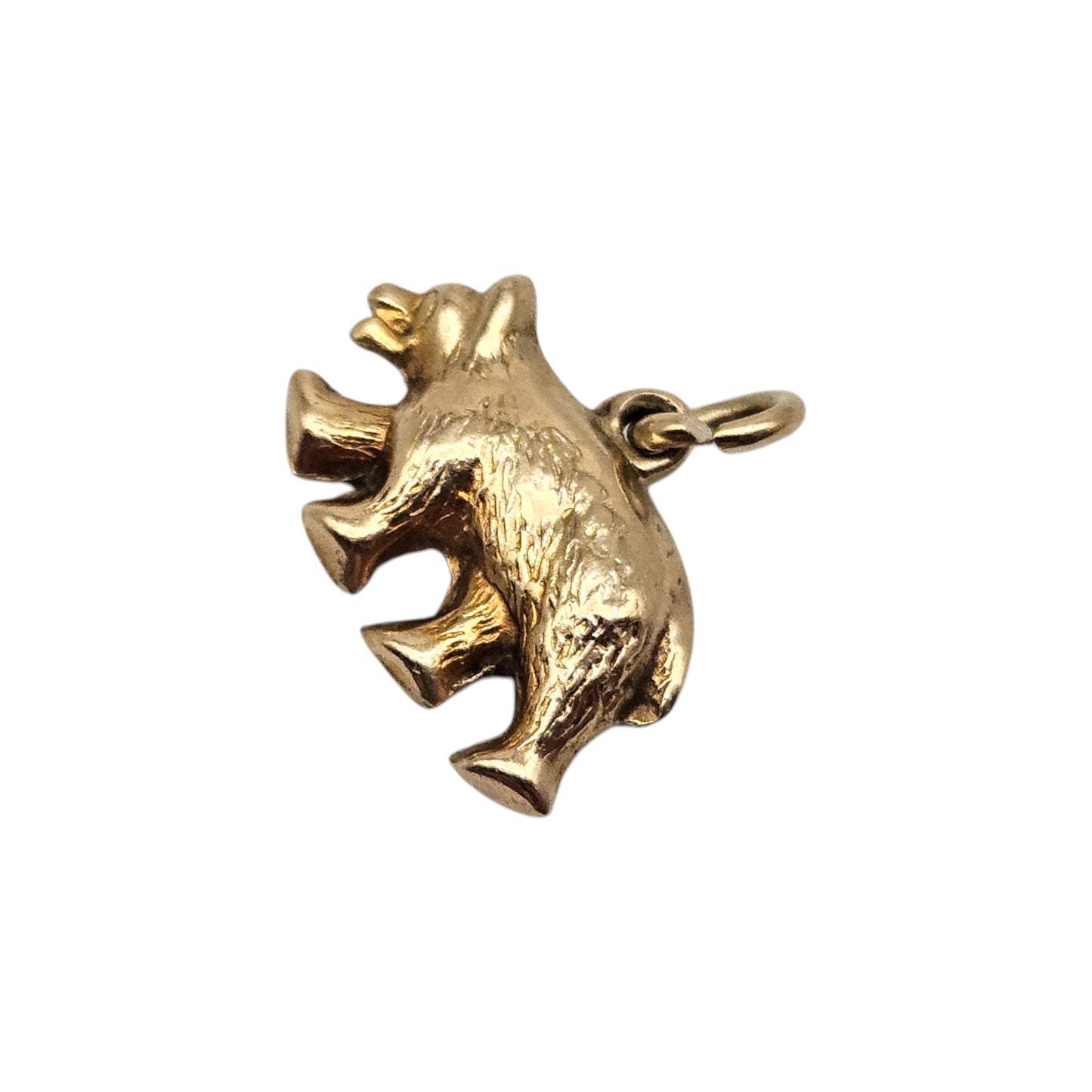 9ct Yellow Gold Bear Charm c.1960 L 1.5 cm 0.6 g.