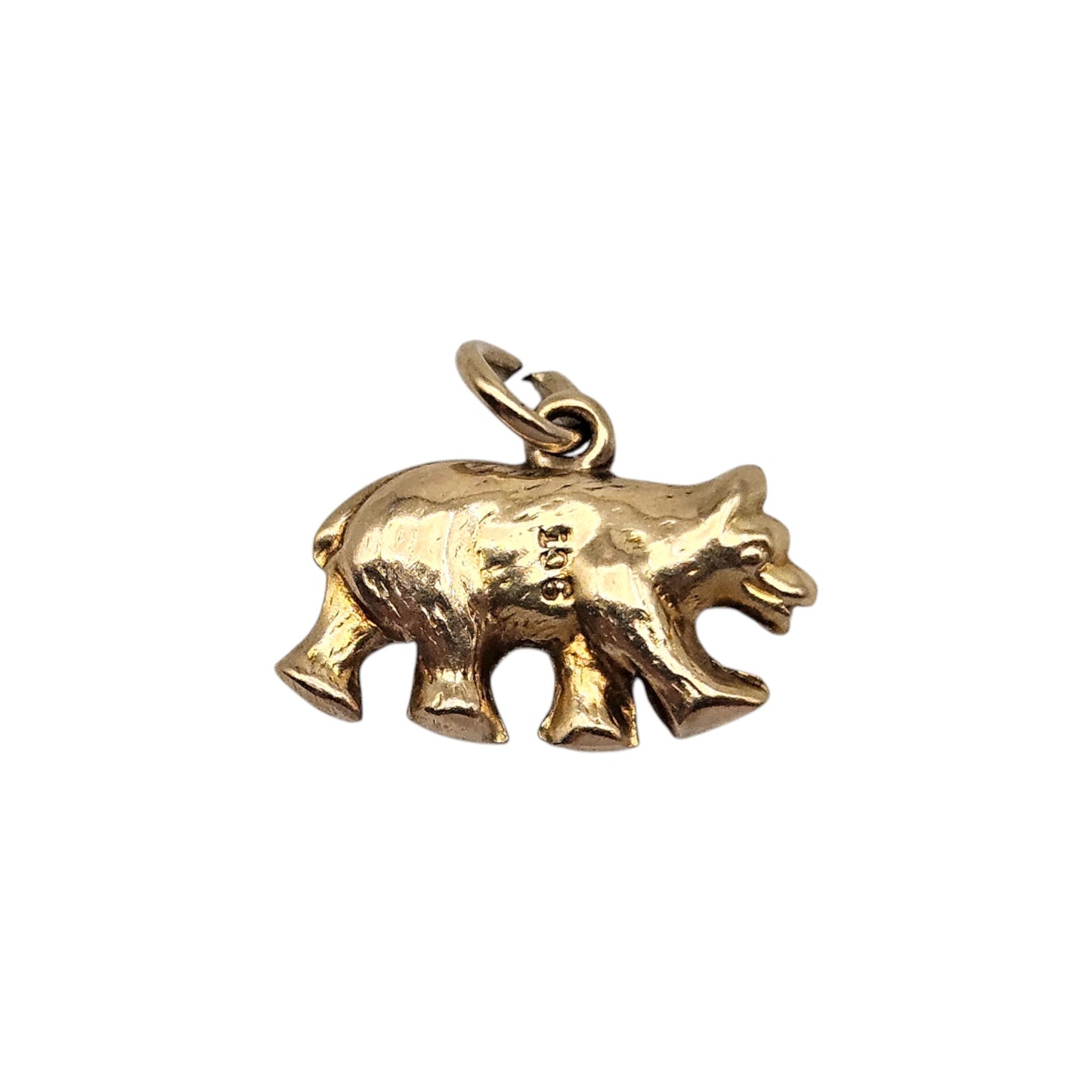 9ct Yellow Gold Bear Charm c.1960 L 1.5 cm 0.6 g.
