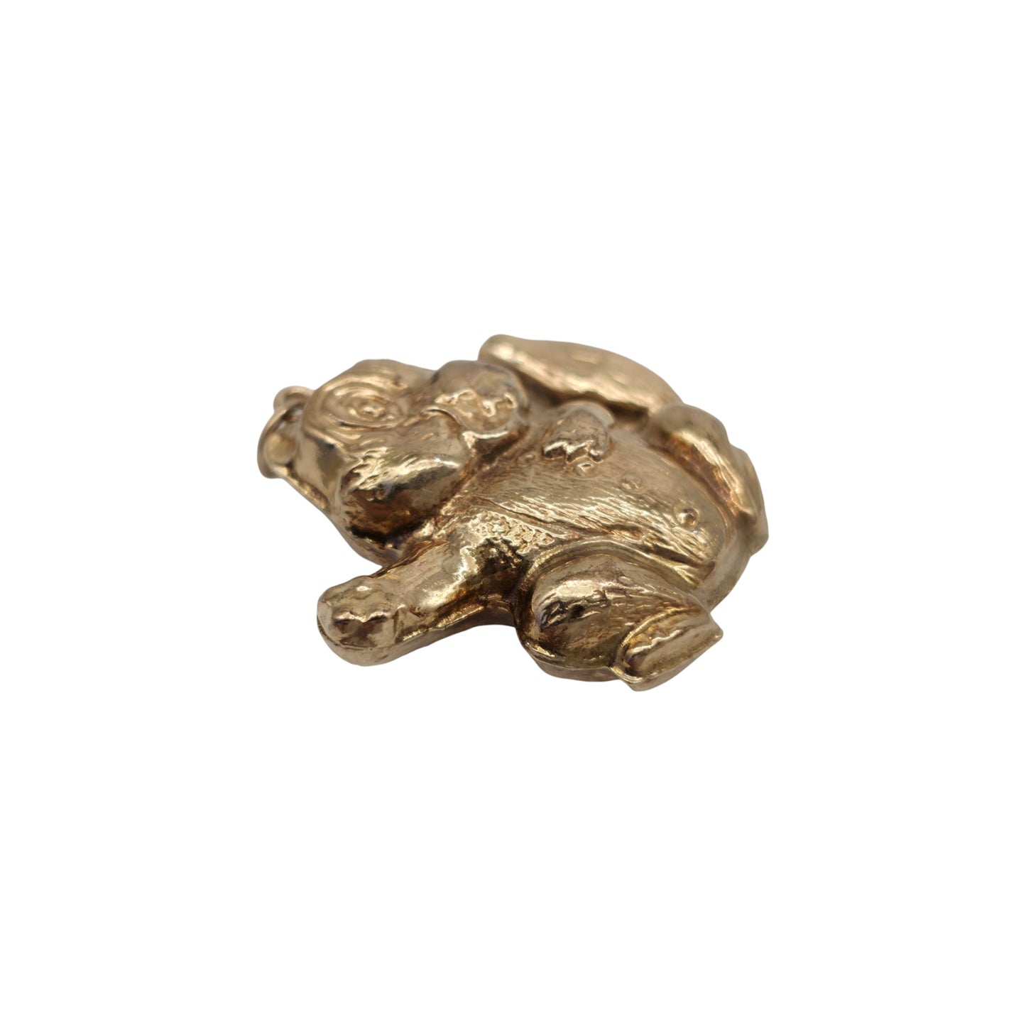 9ct 375 Yellow Gold Beaver Charm 1973 L 2.3 cm 2.8 g.