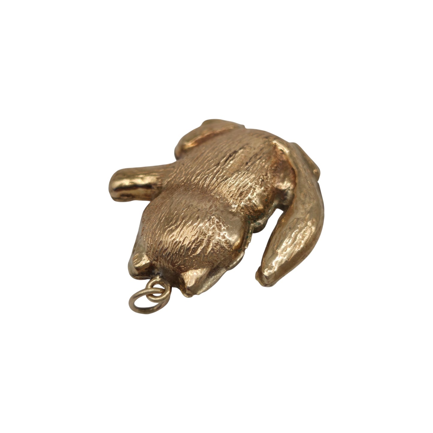9ct 375 Yellow Gold Beaver Charm 1973 L 2.3 cm 2.8 g.