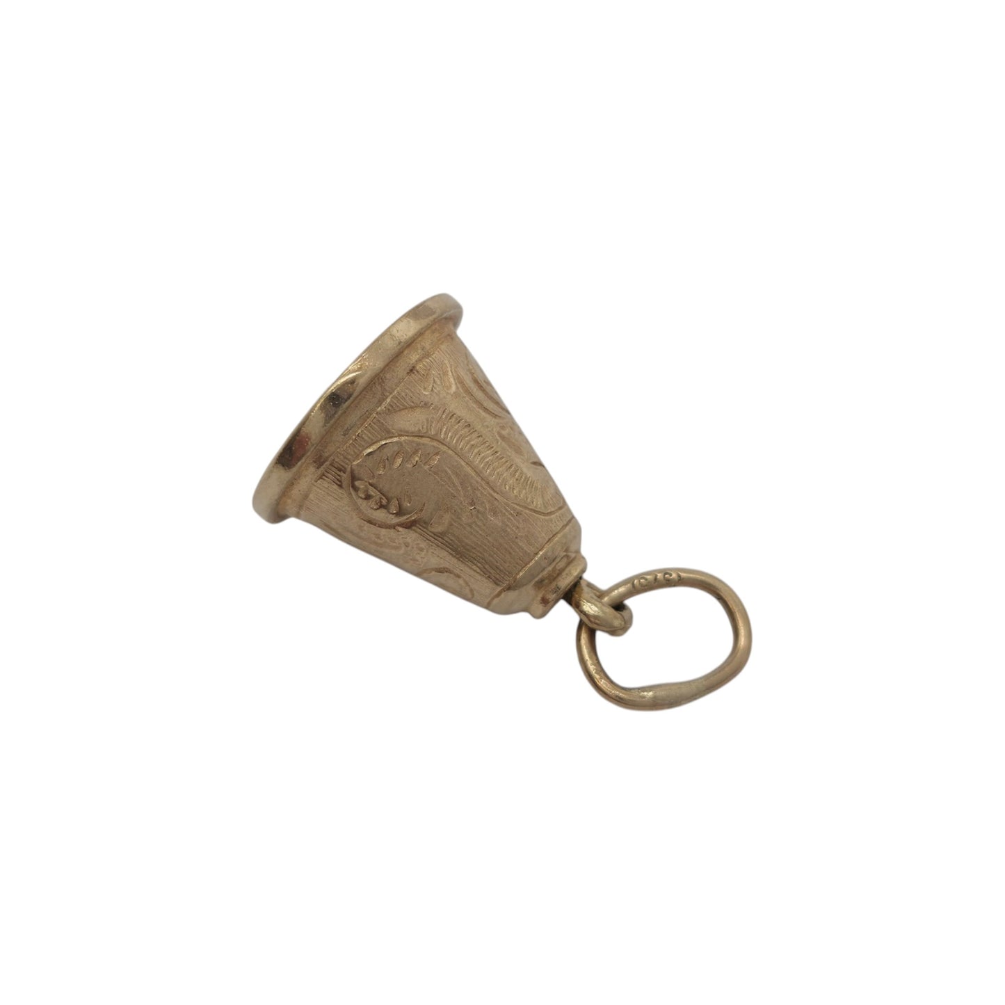 9ct Yellow Gold Decorative Bell Charm L 1.1 cm 2.8 g.