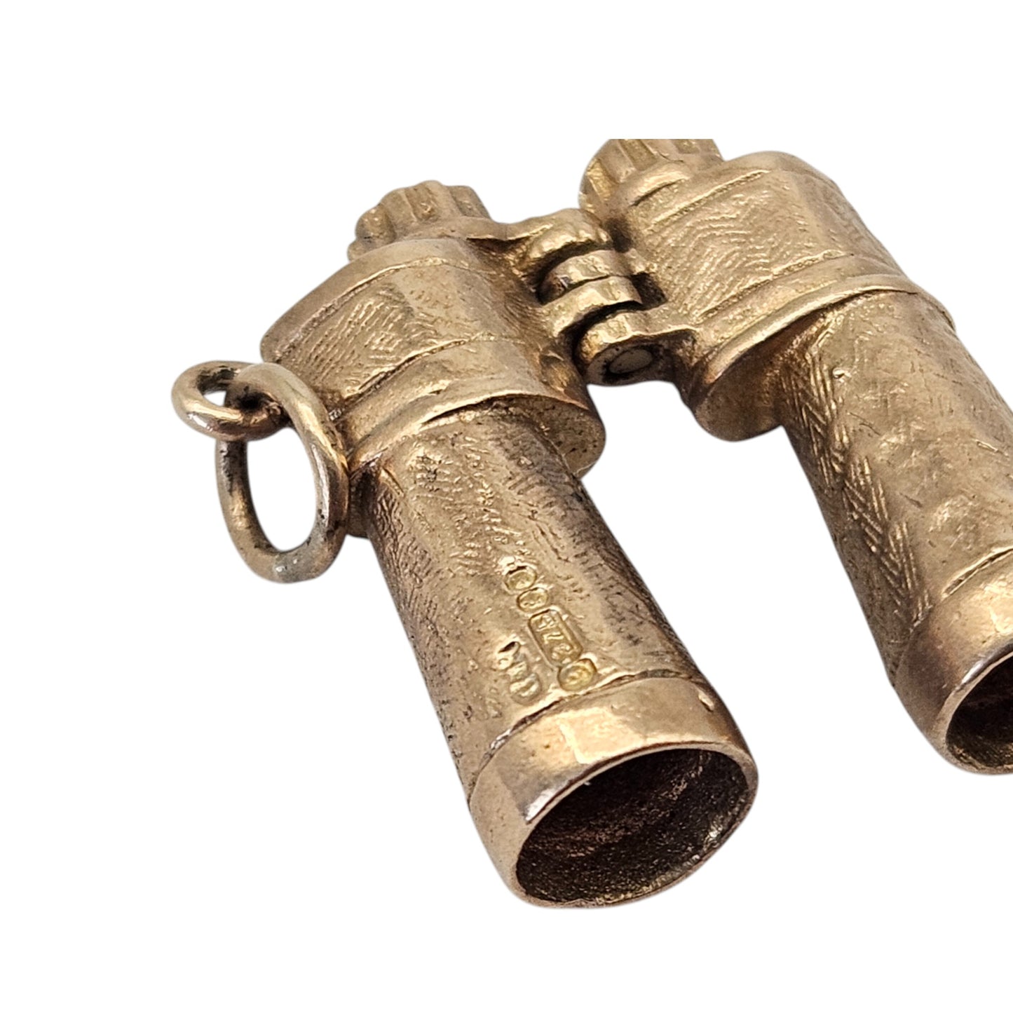 9ct 375 Yellow Gold Articulated Binoculars Charm 1961 L 1.7 cm 3.8 g.
