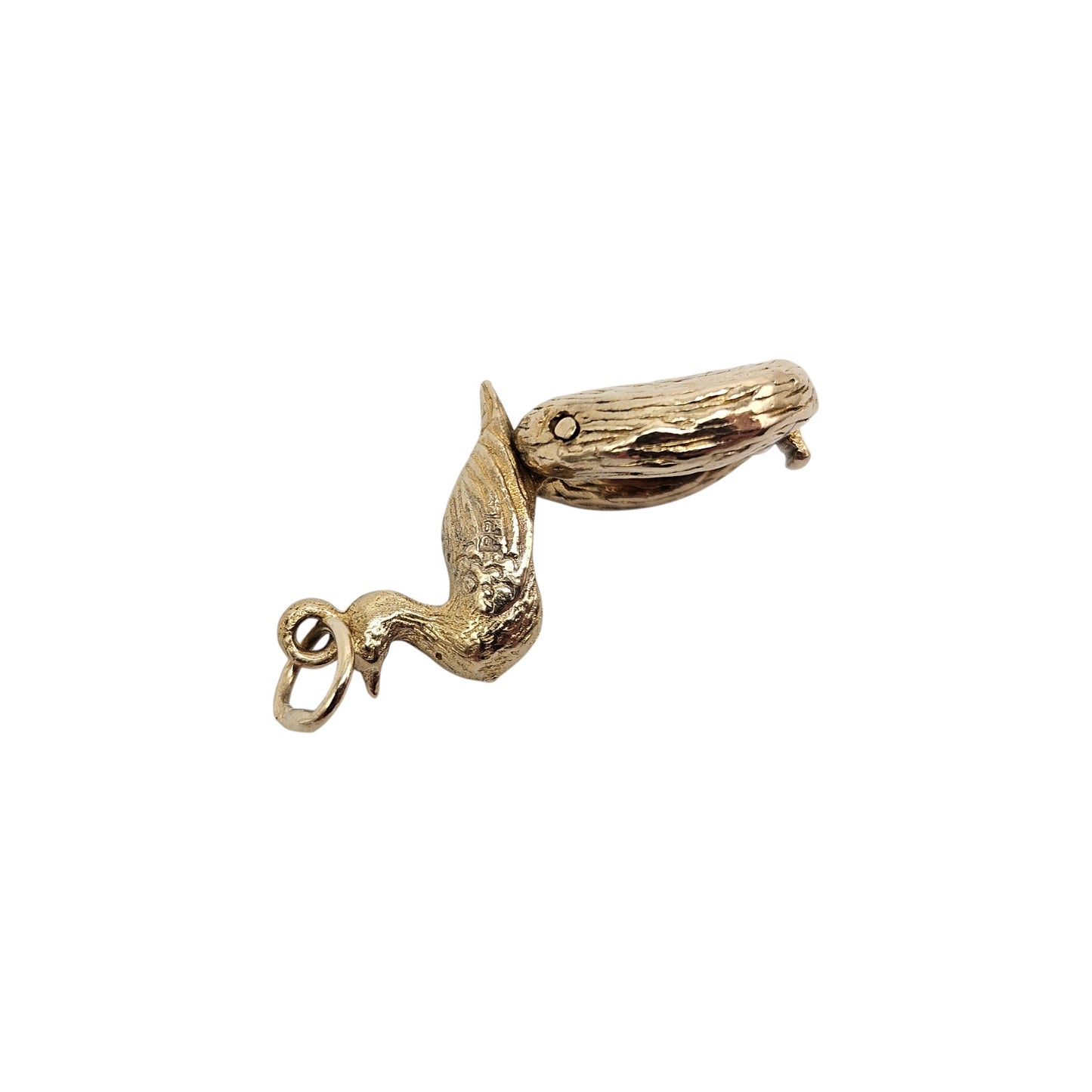 9ct 375 Yellow Gold Bird In The Nest Opening Charm L 1.3 cm 4.2 g.