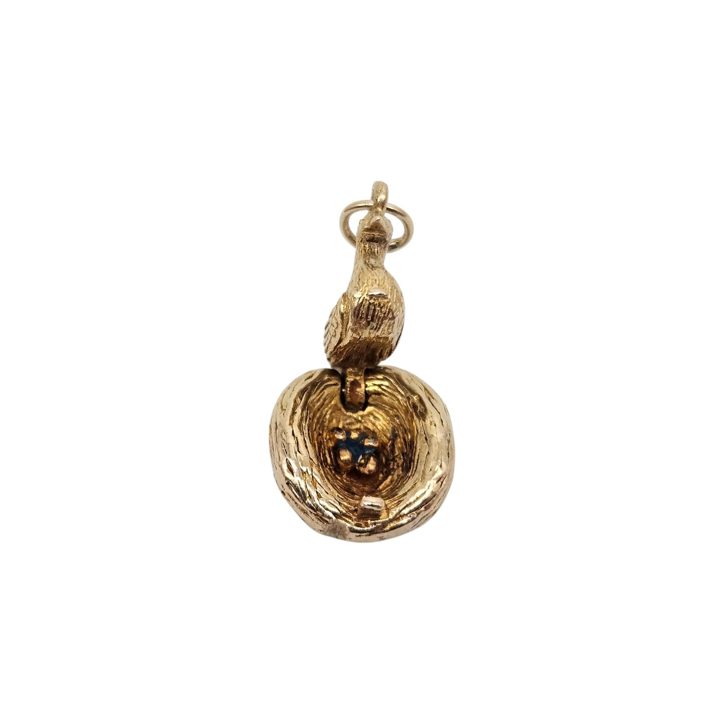 9ct 375 Yellow Gold Bird In The Nest Opening Charm L 1.3 cm 4.2 g.