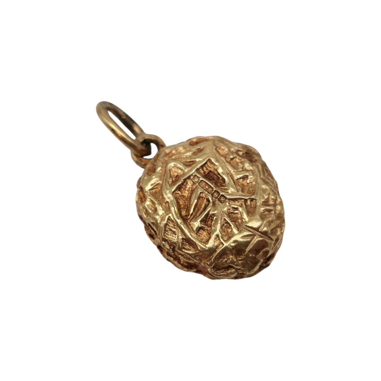 9ct 375 Yellow Gold Nest With Pearls Charm 1971 L 1.4 cm 3.3 g.