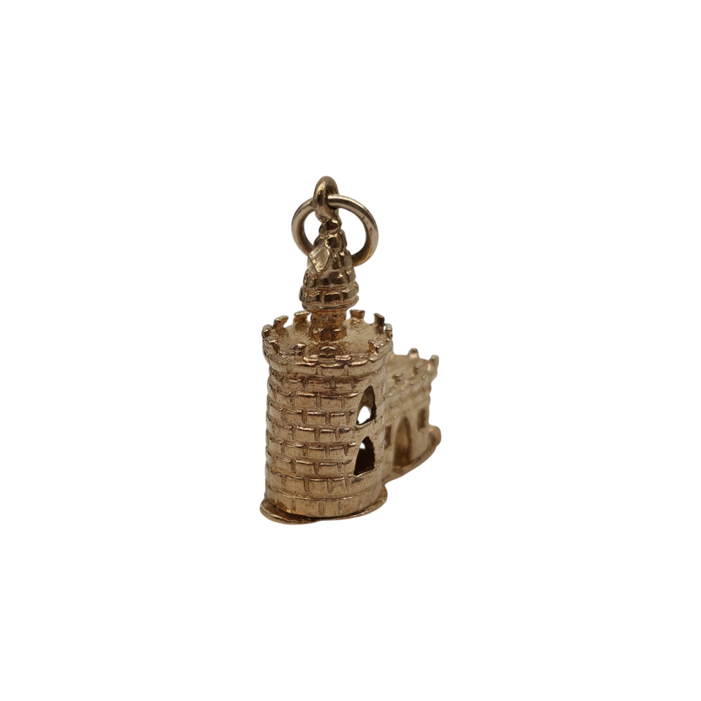 9ct 375 Yellow Gold Bloody Tower Opening Charm L 2.0 cm 5.5 g.