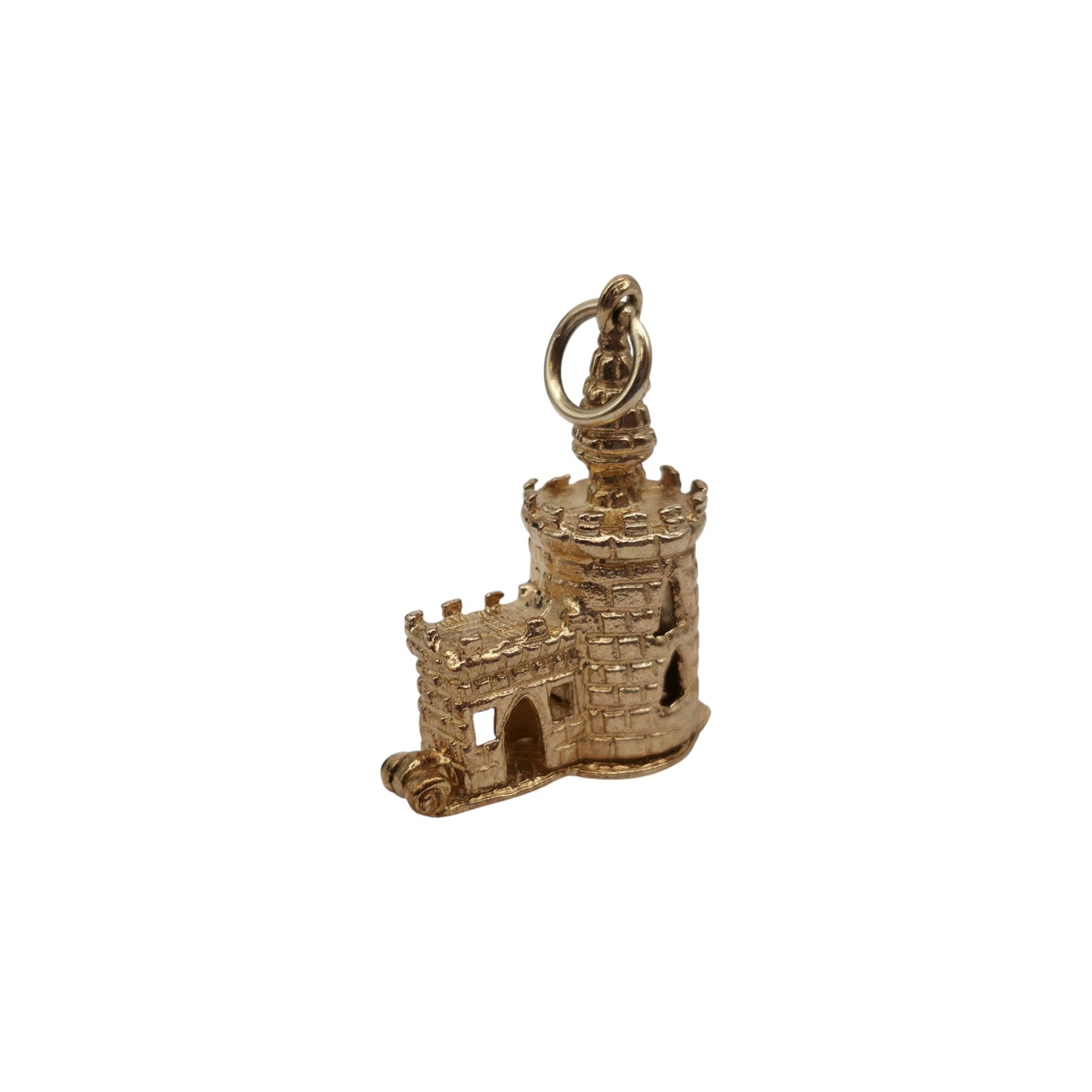 9ct 375 Yellow Gold Bloody Tower Opening Charm L 2.0 cm 5.5 g.