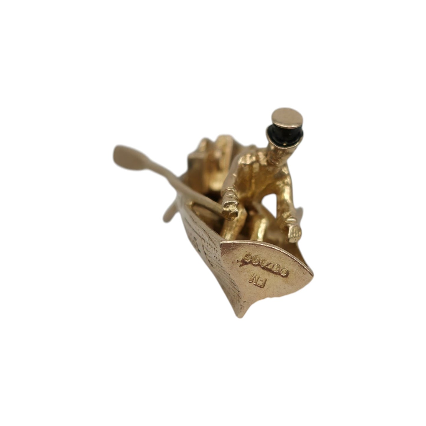 Heavy 9ct 375 Yellow Gold Bon Voyage Charm 1961 L 2.5 cm 5.7 g.