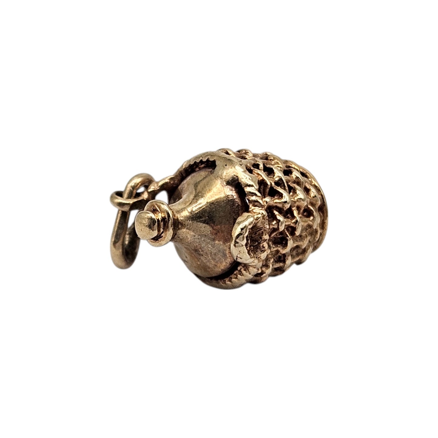 9ct 375 Yellow Gold Bottle In Basket Charm L 1.0 cm 1.2 g.