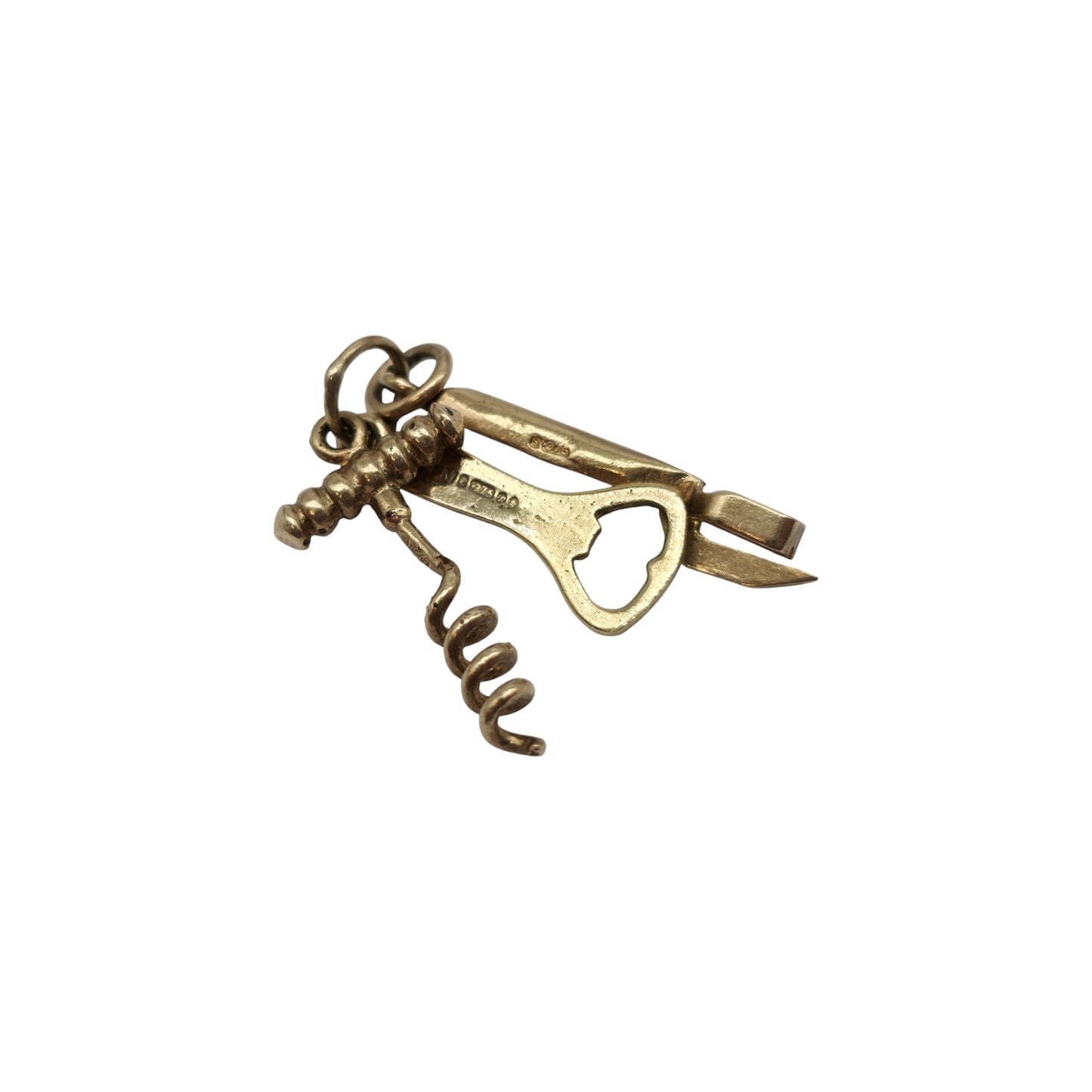 9ct 375 Yellow Gold Bundle Of Bottle Openers Charm 1972 L 2.0 cm 1.9 g.