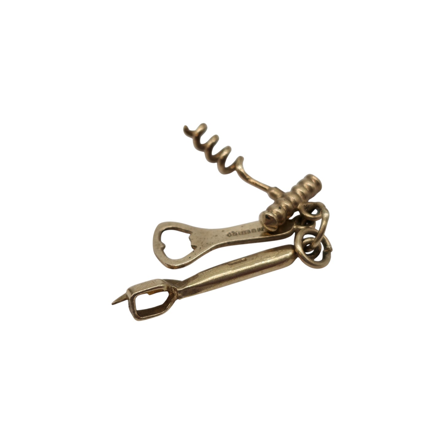 9ct 375 Yellow Gold Bundle Of Bottle Openers Charm 1972 L 2.0 cm 1.9 g.